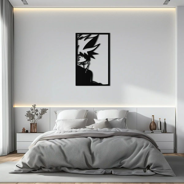Naruto Inspired Metal Wall Art – Minimalist Ninja Silhouette Panel- KAF624