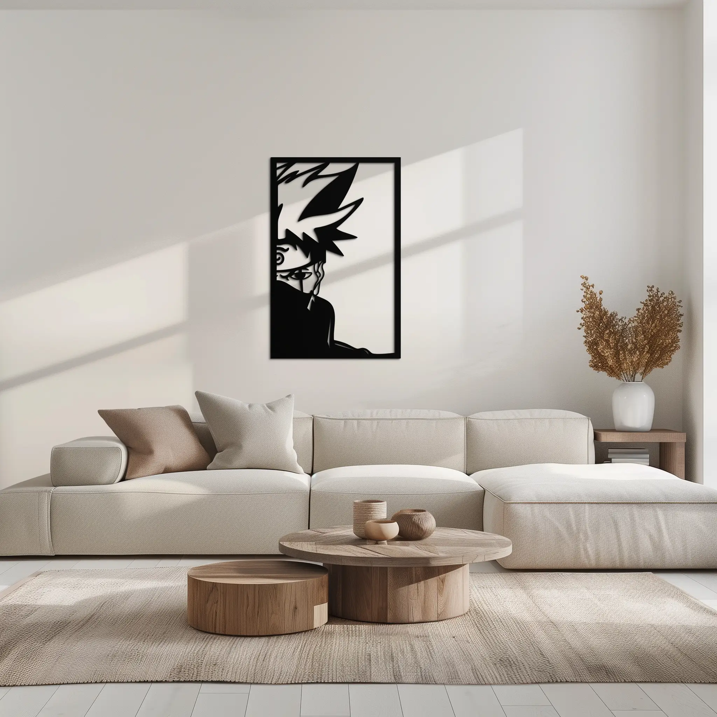 Naruto Inspired Metal Wall Art – Minimalist Ninja Silhouette Panel- KAF624 by Enova Art