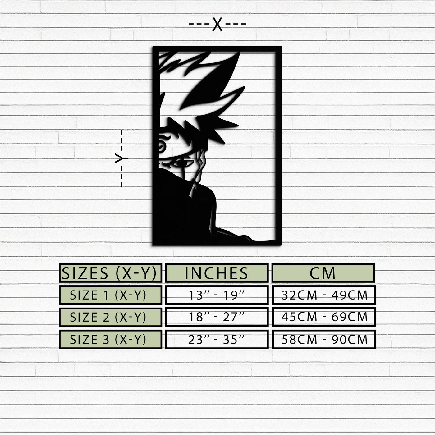 Naruto Inspired Metal Wall Art – Minimalist Ninja Silhouette Panel- KAF624 by Enova Art