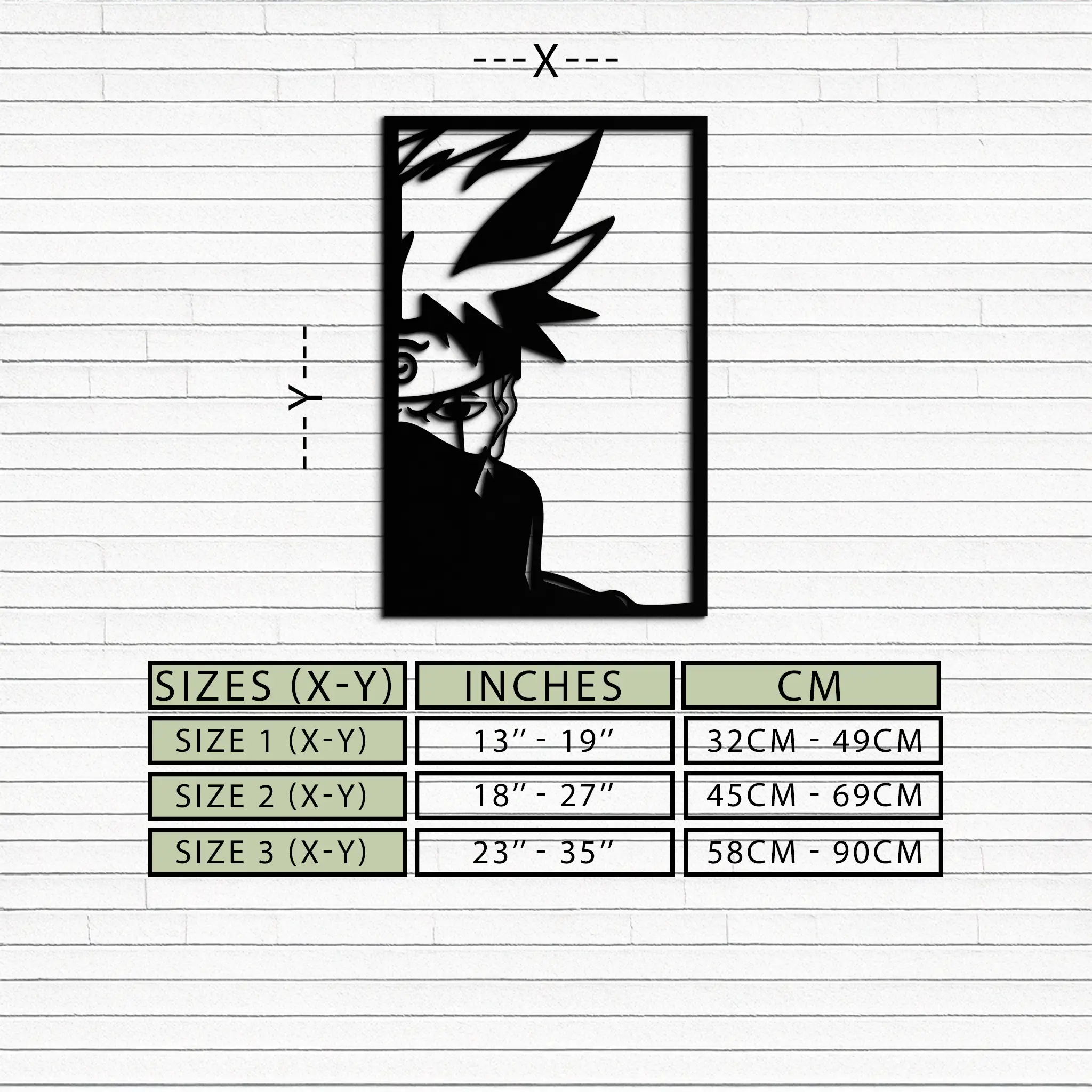 Naruto Inspired Metal Wall Art – Minimalist Ninja Silhouette Panel- KAF624 by Enova Art