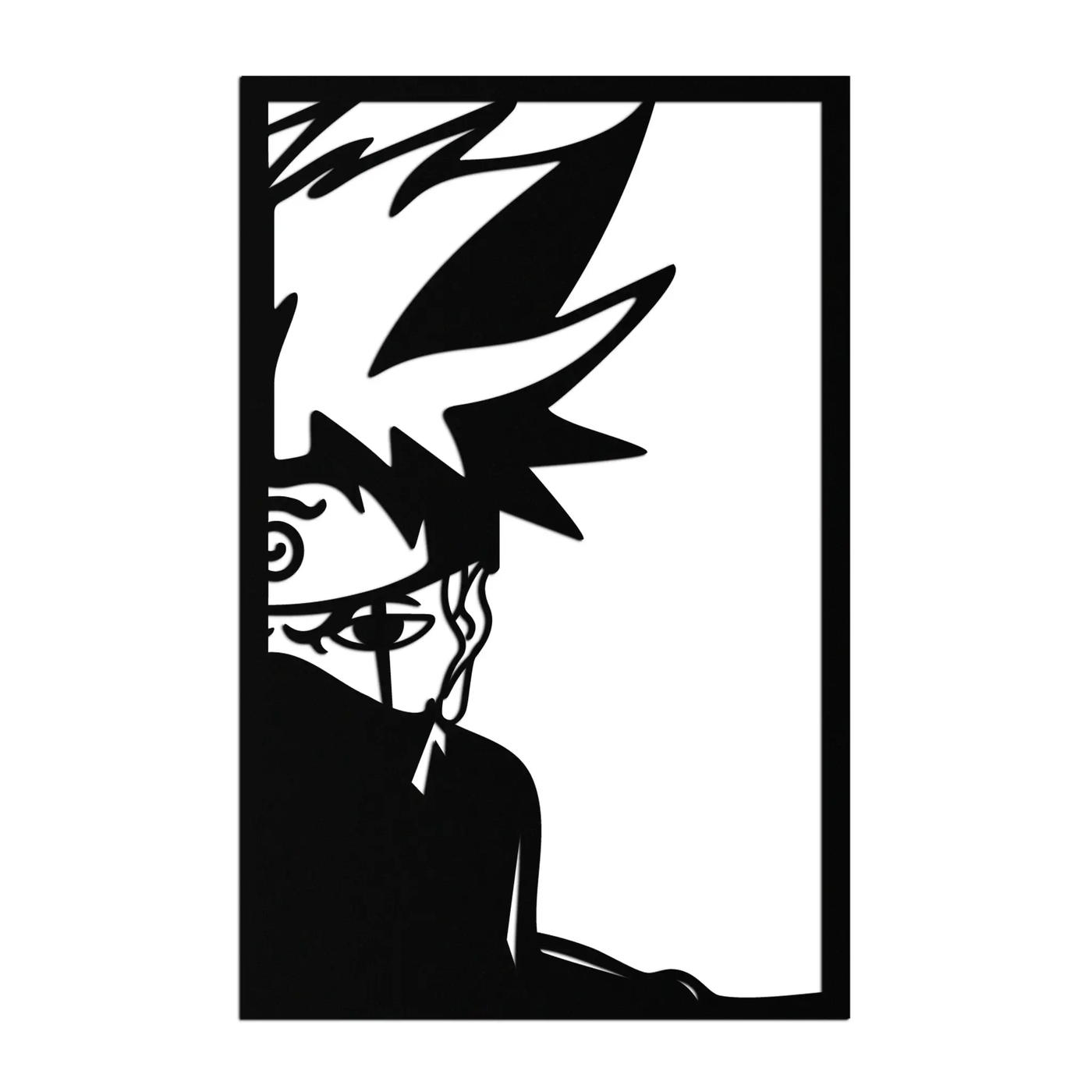 Naruto Inspired Metal Wall Art – Minimalist Ninja Silhouette Panel- KAF624 by Enova Art
