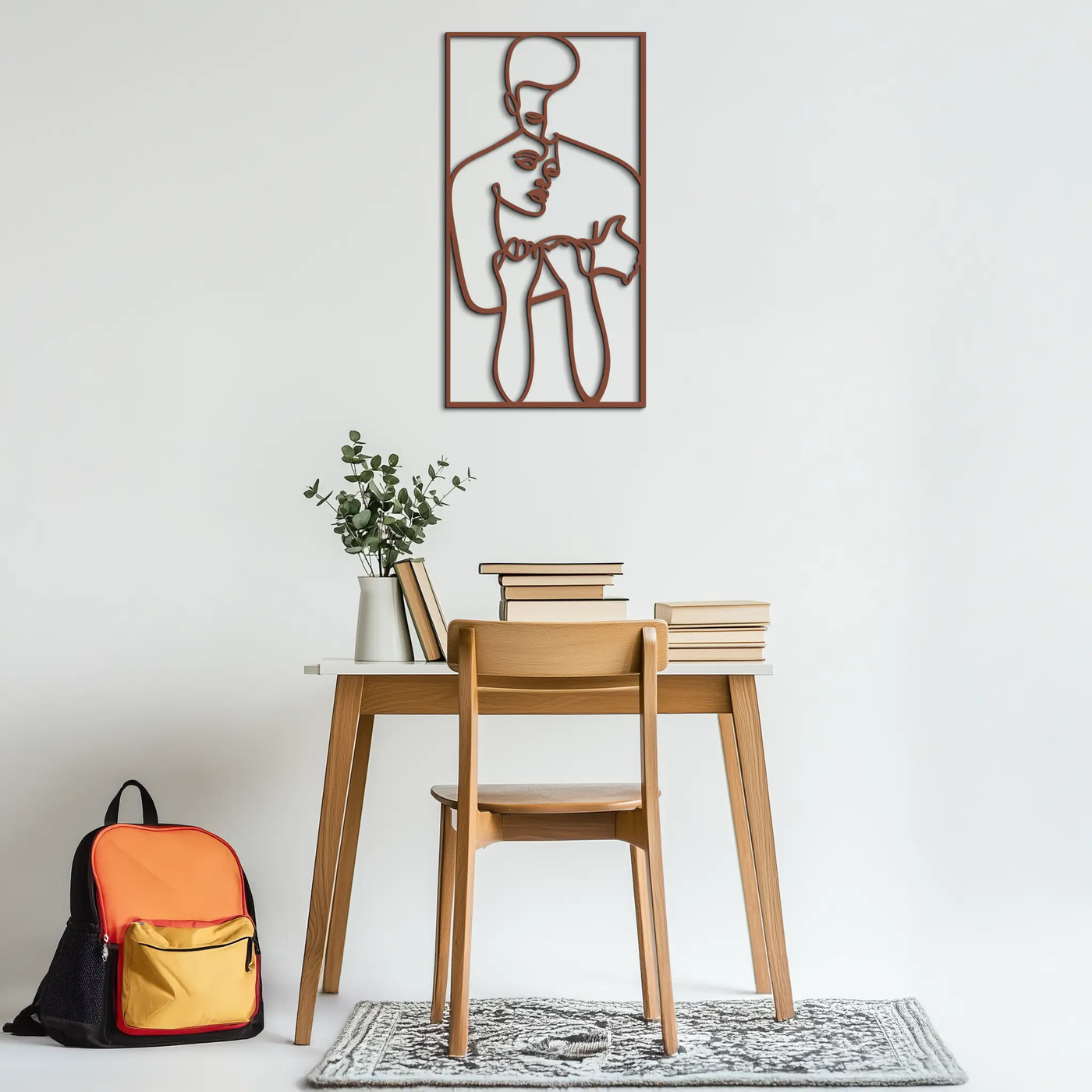 act Couple Line Art Metal Wall Decor Abstr– Modern Minimalist Love Artwork- KAF625 by Enova Art