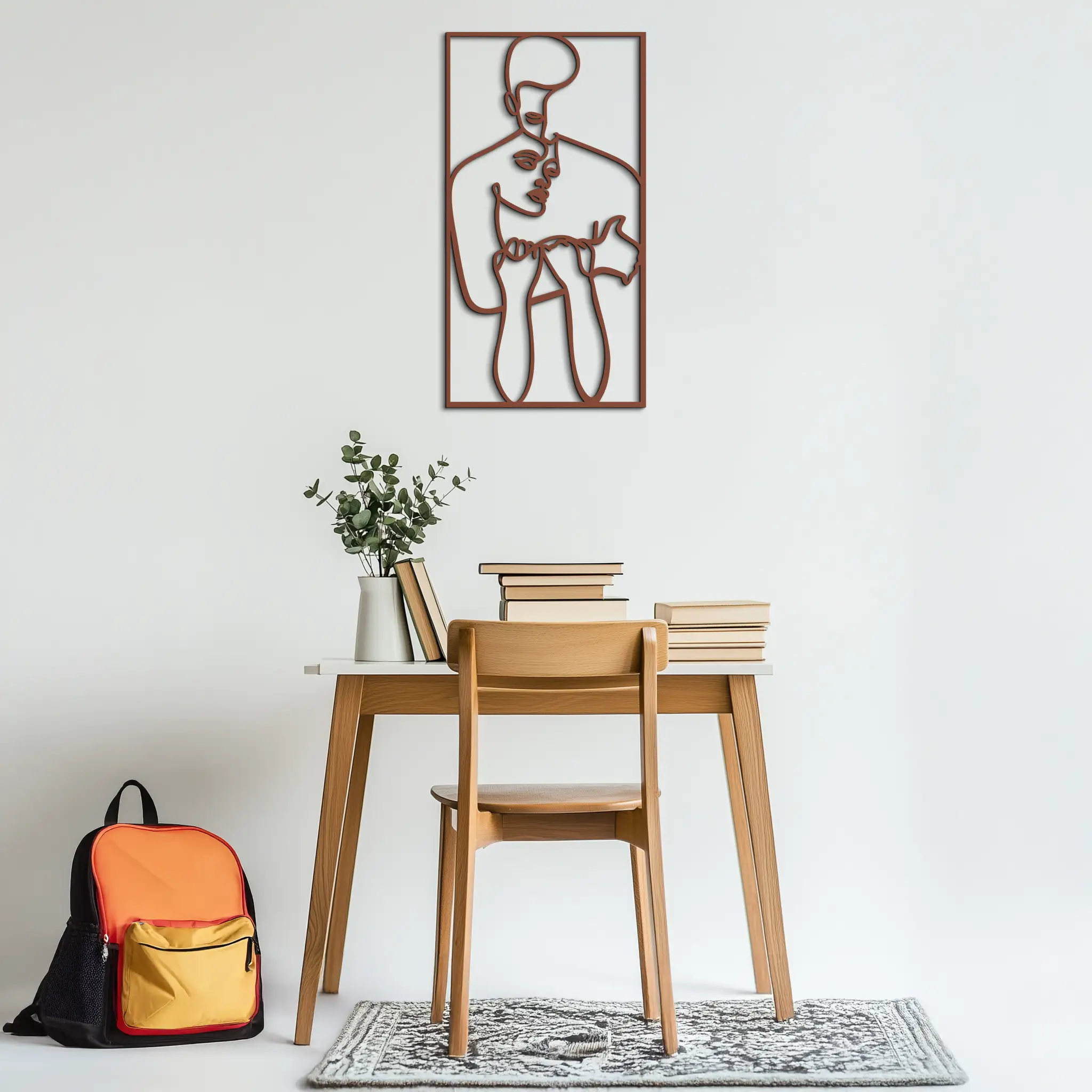 act Couple Line Art Metal Wall Decor Abstr– Modern Minimalist Love Artwork- KAF625 by Enova Art