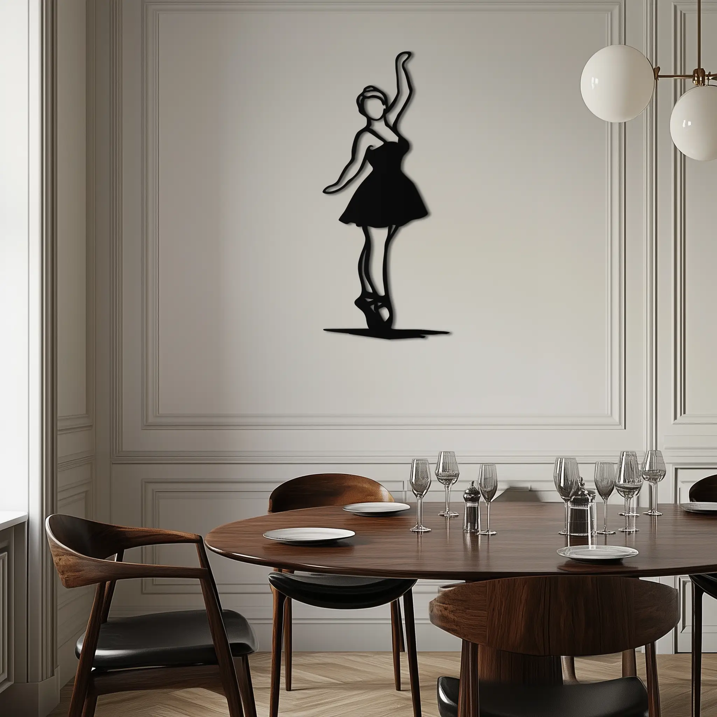 Elegant Ballerina Metal Wall Art – Graceful Dance Silhouette for Home Decor- KAF626 by Enova Art