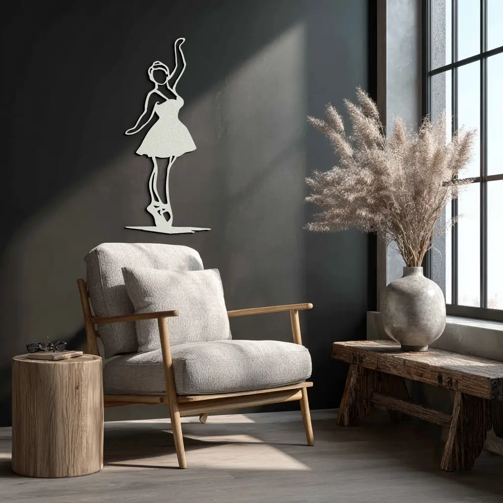 Elegant Ballerina Metal Wall Art – Graceful Dance Silhouette for Home Decor- KAF626 by Enova Art