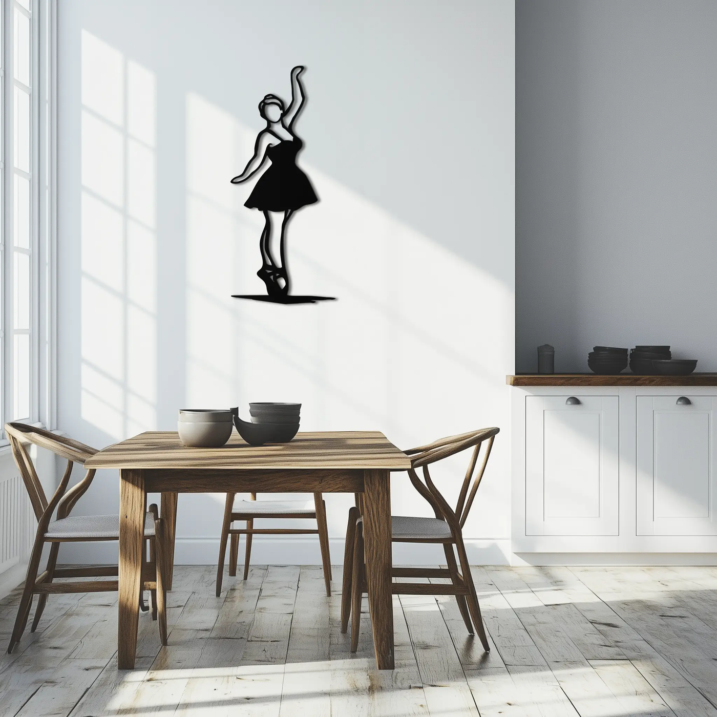 Elegant Ballerina Metal Wall Art – Graceful Dance Silhouette for Home Decor- KAF626 by Enova Art