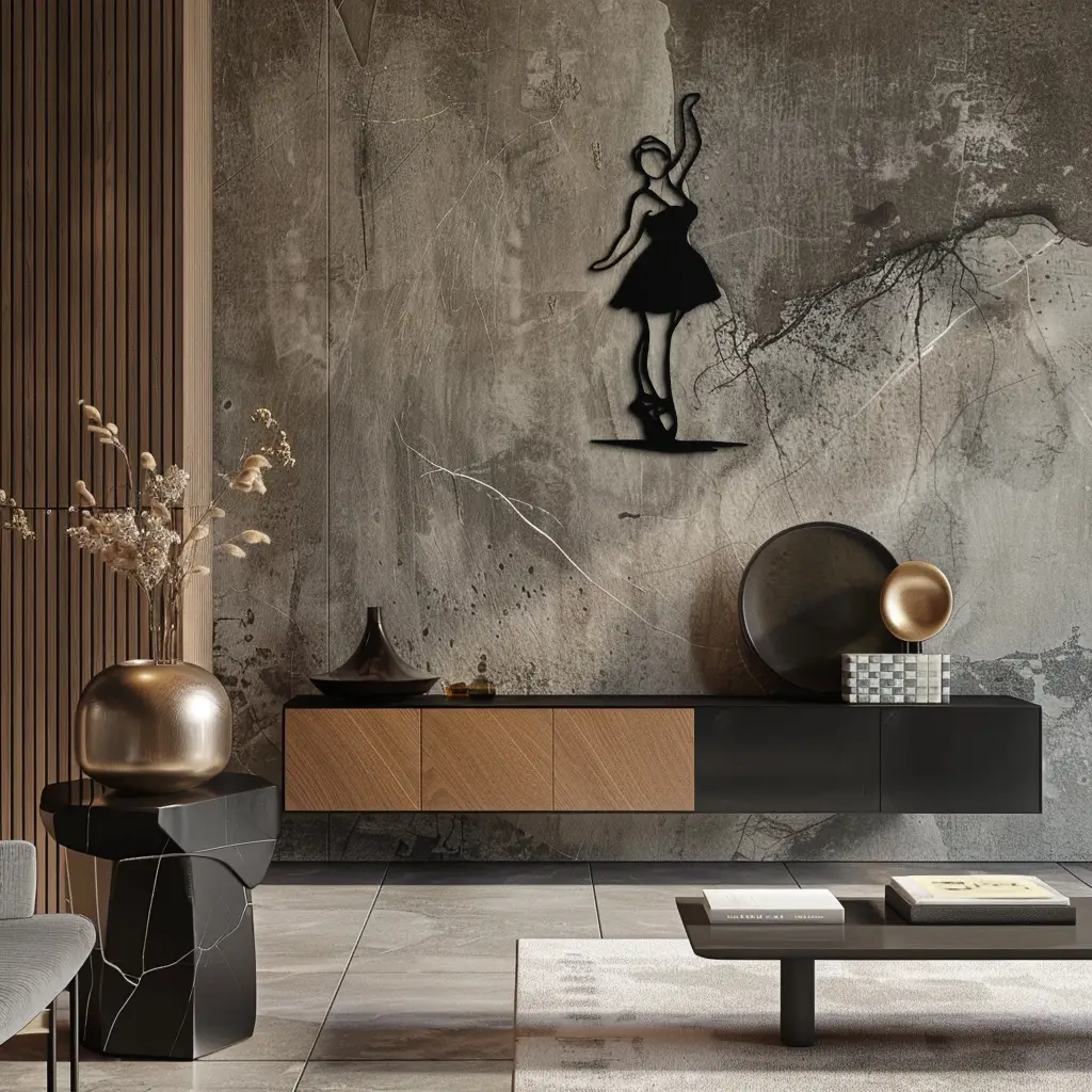 Elegant Ballerina Metal Wall Art – Graceful Dance Silhouette for Home Decor- KAF626 by Enova Art