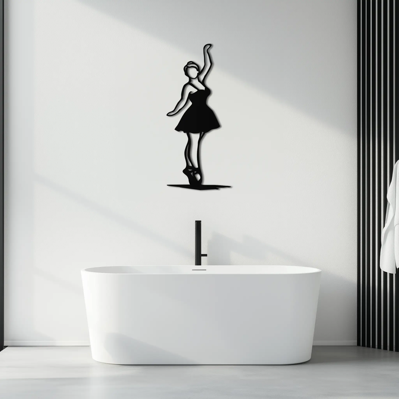 Elegant Ballerina Metal Wall Art – Graceful Dance Silhouette for Home Decor- KAF626 by Enova Art
