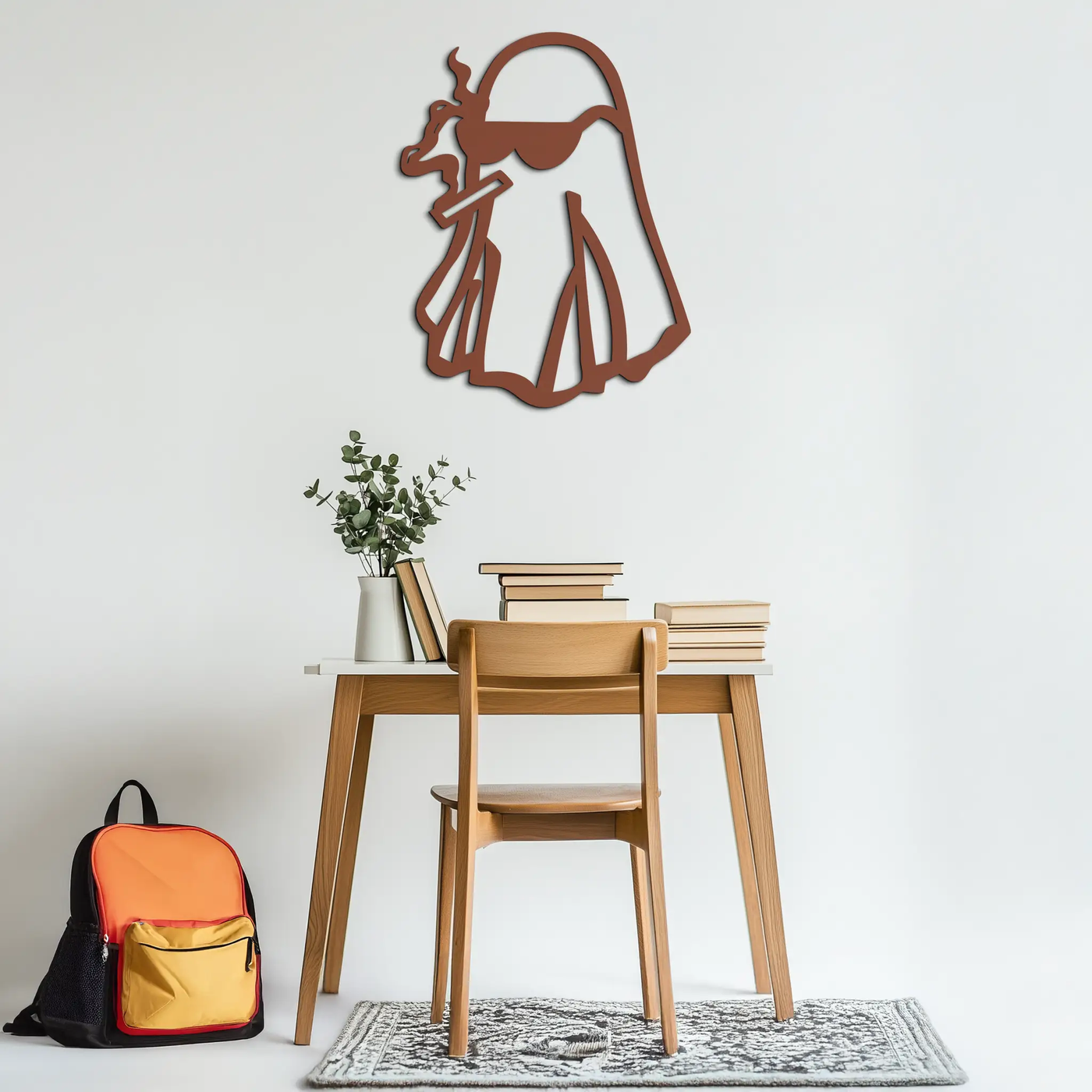 Cool Ghost Metal Wall Art – Smoking Ghost with Sunglasses Modern Decor- KAF629 by Enova Art