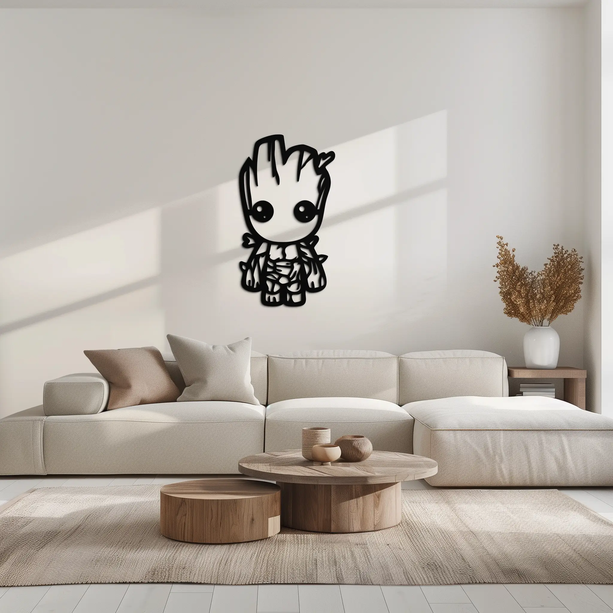 Baby Groot Silhouette Metal Wall Art – Cute Comic Character Metal Decor for Kids and Fans- KAF636 by Enova Art
