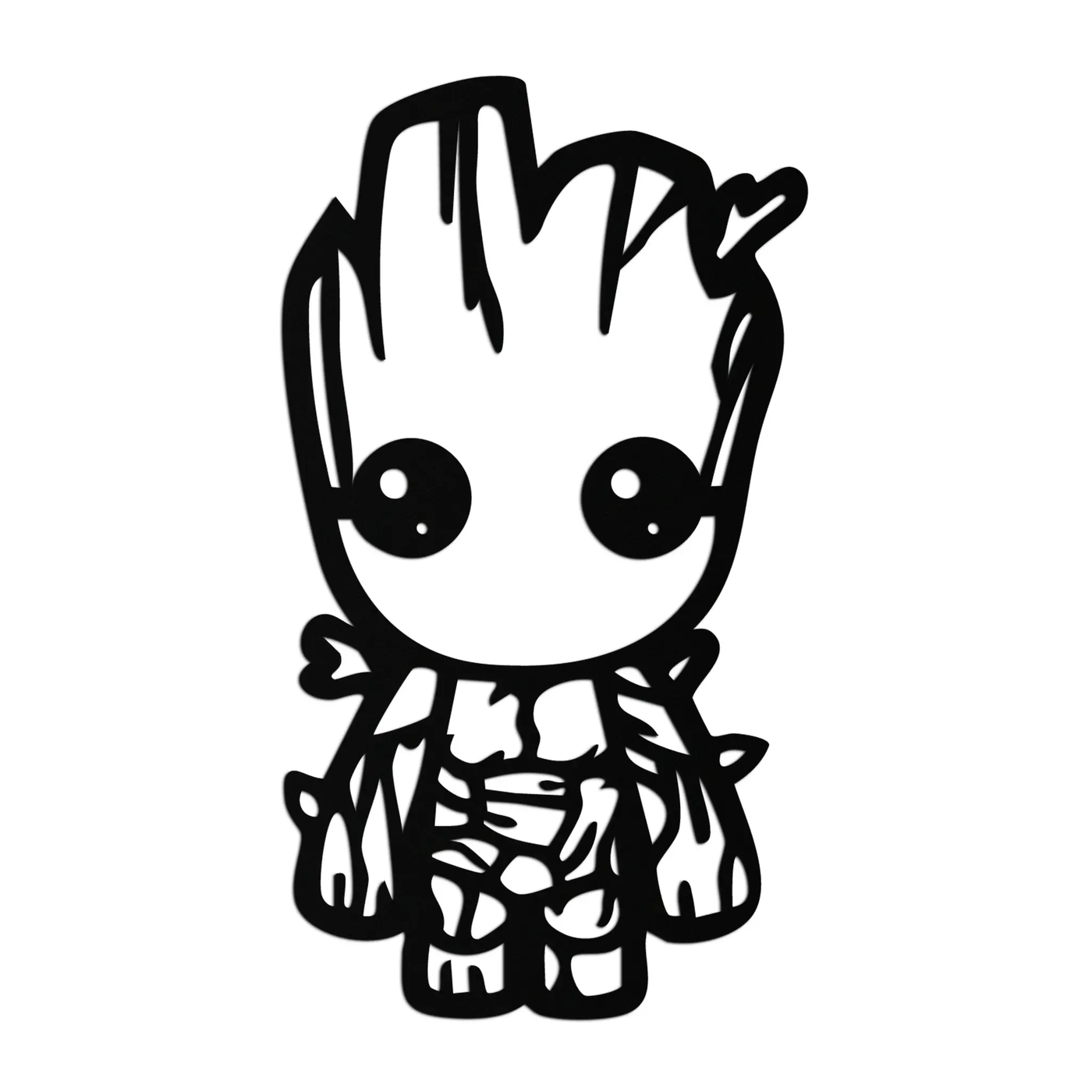 Baby Groot Silhouette Metal Wall Art – Cute Comic Character Metal Decor for Kids and Fans- KAF636 by Enova Art
