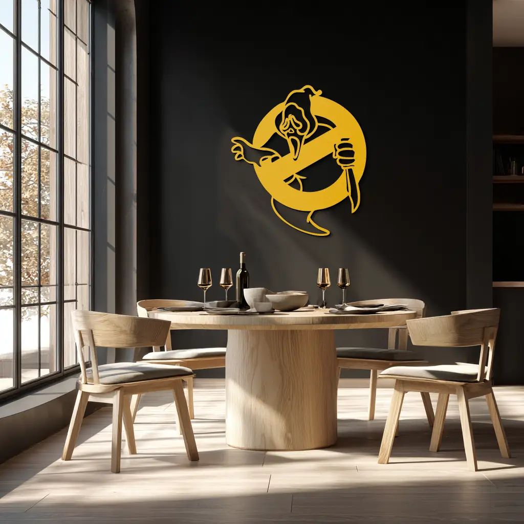 Ghost Scream Inspired Metal Wall Art – Horror Comedy Themed Home Decor Panel- KAF638 by Enova Art