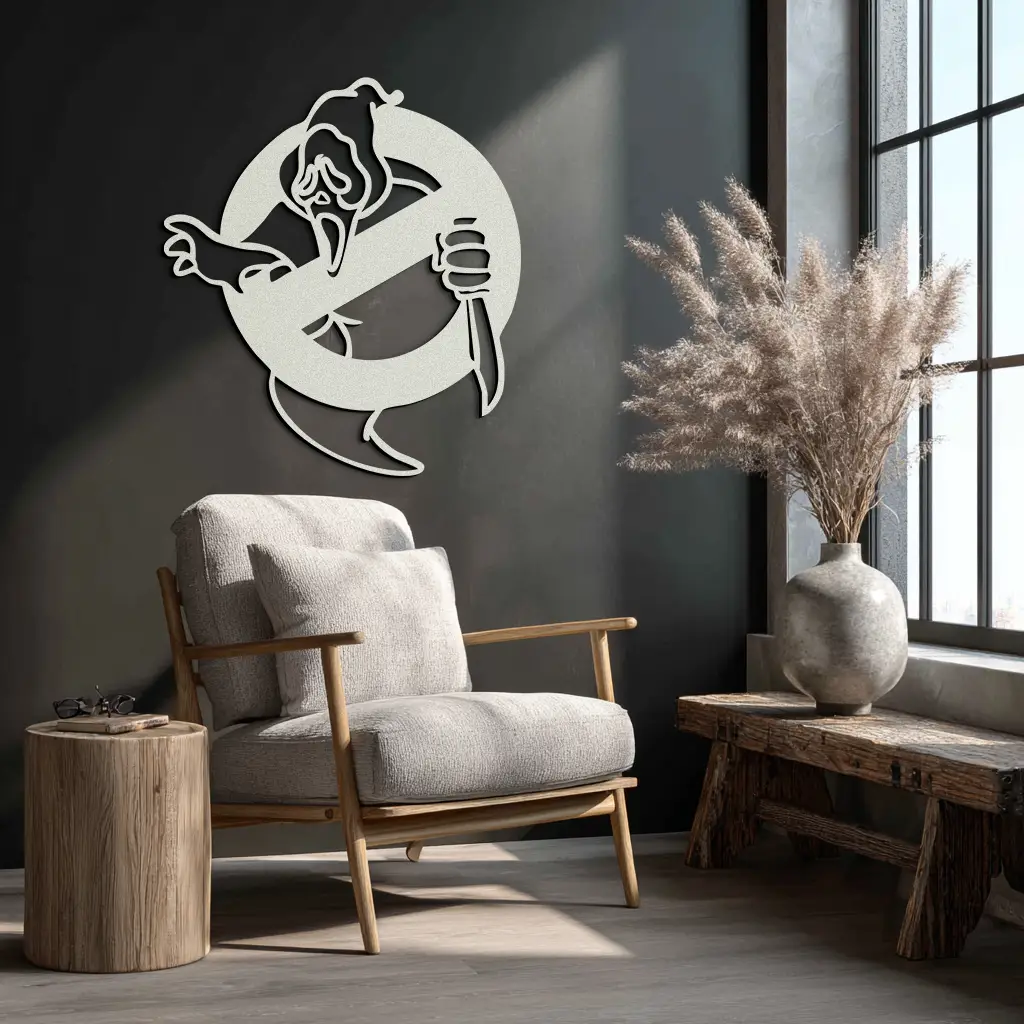 Ghost Scream Inspired Metal Wall Art – Horror Comedy Themed Home Decor Panel- KAF638 by Enova Art