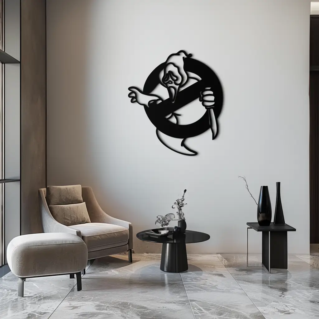 Ghost Scream Inspired Metal Wall Art – Horror Comedy Themed Home Decor Panel- KAF638 by Enova Art