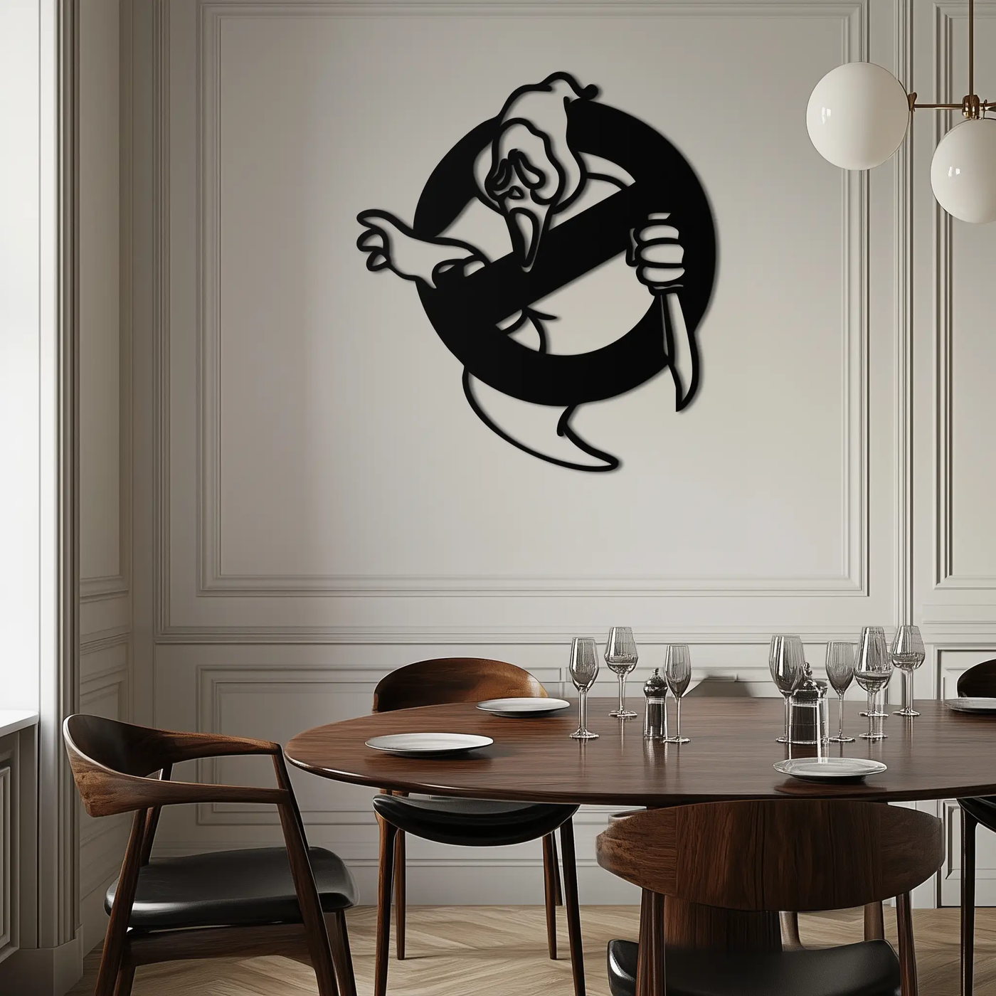 Ghost Scream Inspired Metal Wall Art – Horror Comedy Themed Home Decor Panel- KAF638 by Enova Art