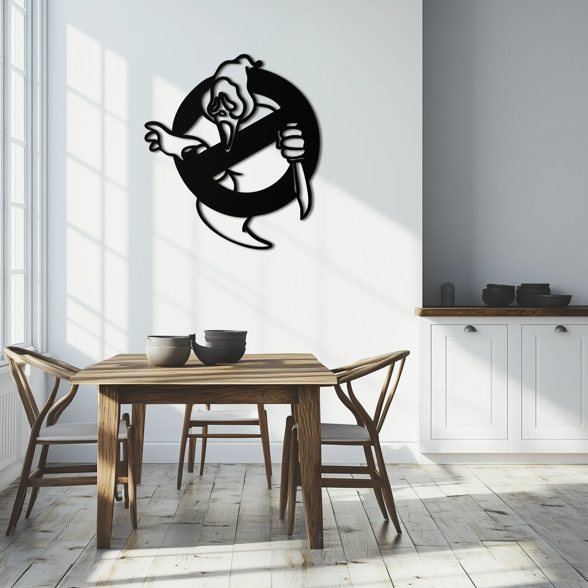 Ghost Scream Inspired Metal Wall Art – Horror Comedy Themed Home Decor Panel- KAF638 by Enova Art