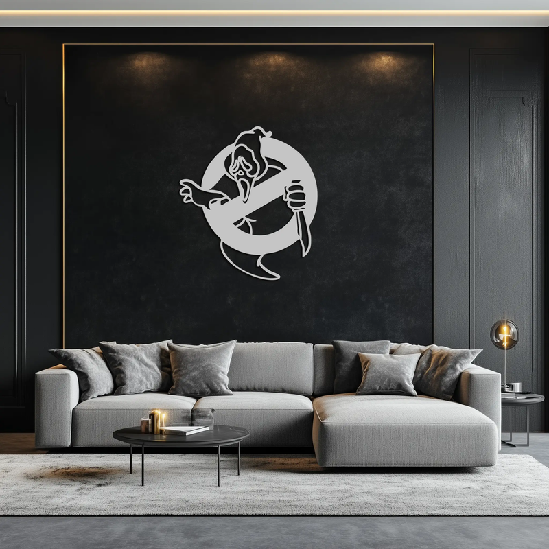 Ghost Scream Inspired Metal Wall Art – Horror Comedy Themed Home Decor Panel- KAF638 by Enova Art