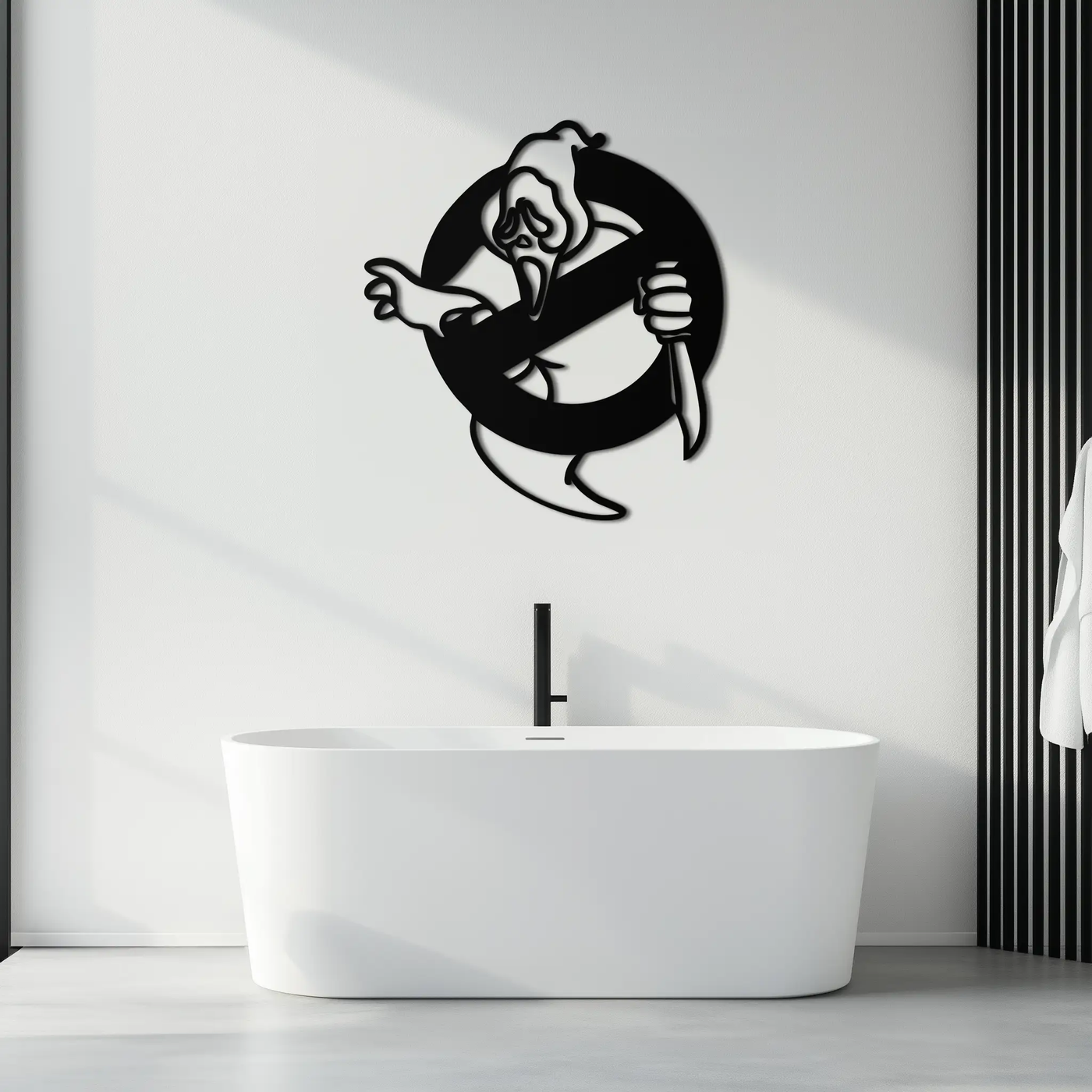 Ghost Scream Inspired Metal Wall Art – Horror Comedy Themed Home Decor Panel- KAF638 by Enova Art
