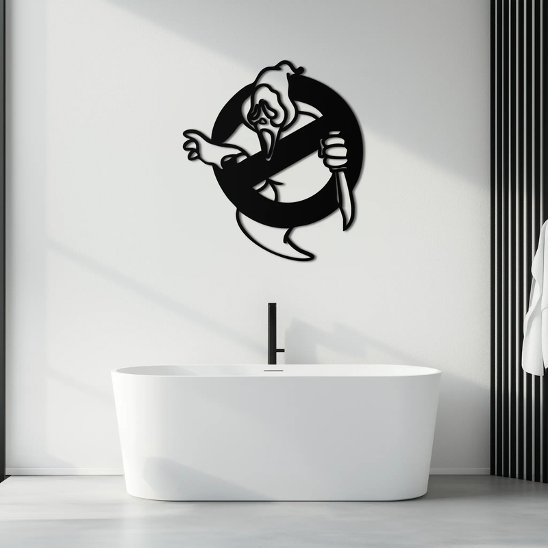 Ghost Scream Inspired Metal Wall Art – Horror Comedy Themed Home Decor Panel- KAF638 by Enova Art