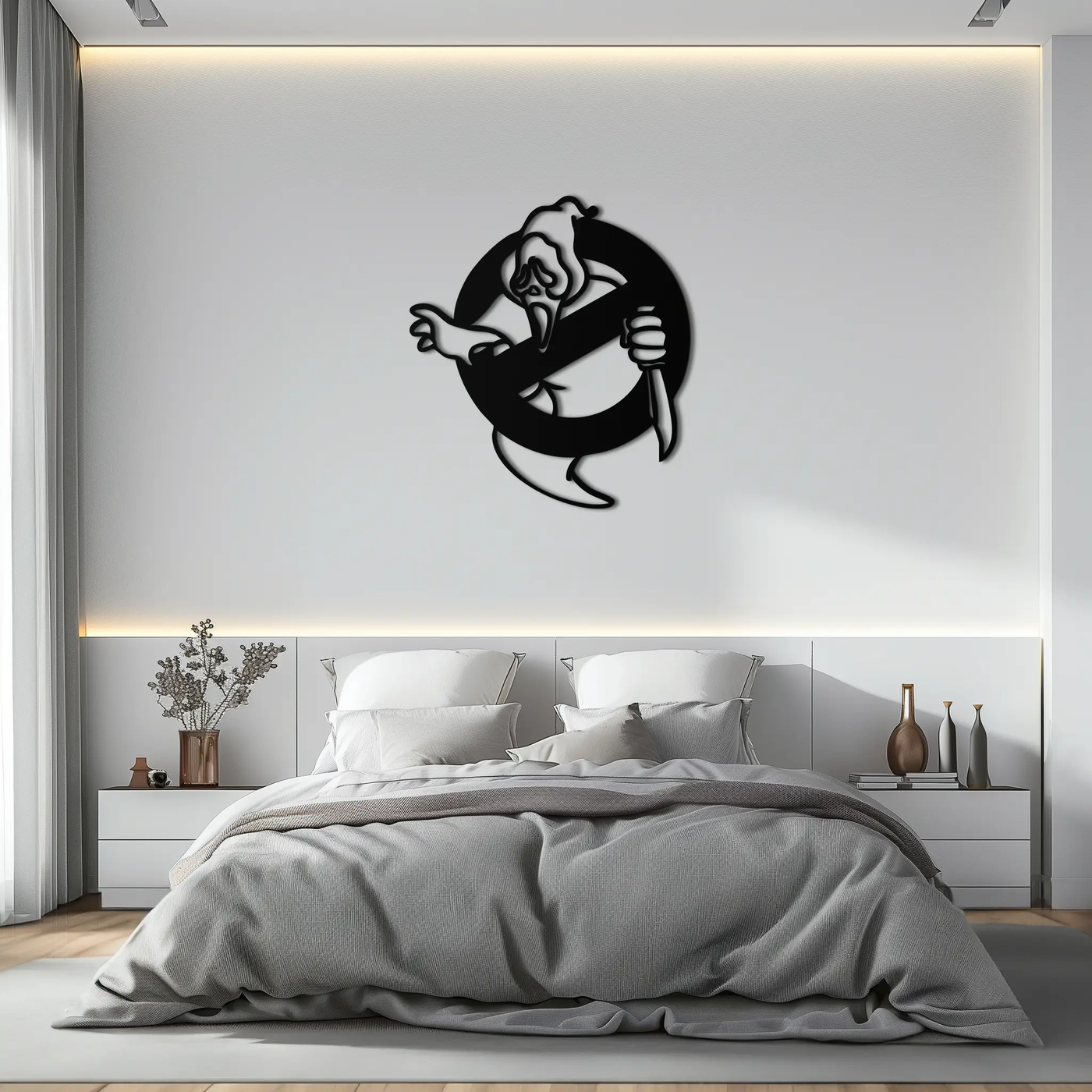 Ghost Scream Inspired Metal Wall Art – Horror Comedy Themed Home Decor Panel- KAF638 by Enova Art