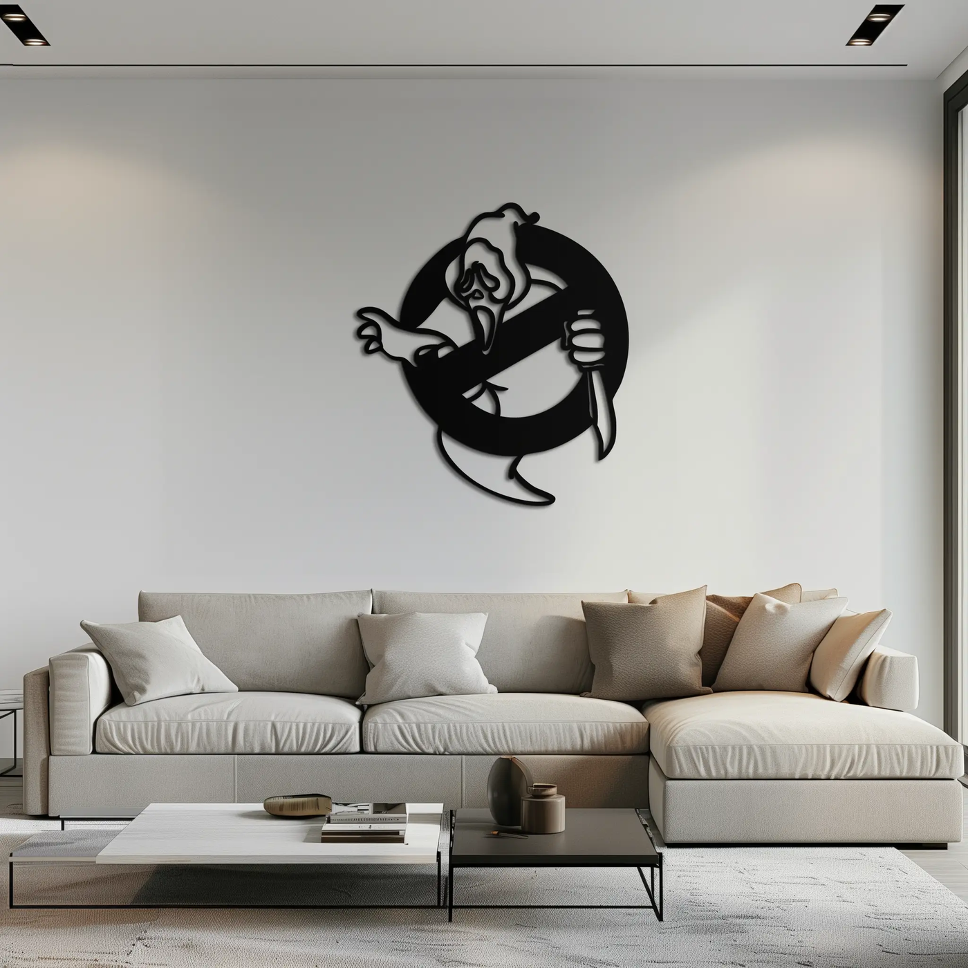 Ghost Scream Inspired Metal Wall Art – Horror Comedy Themed Home Decor Panel- KAF638 by Enova Art
