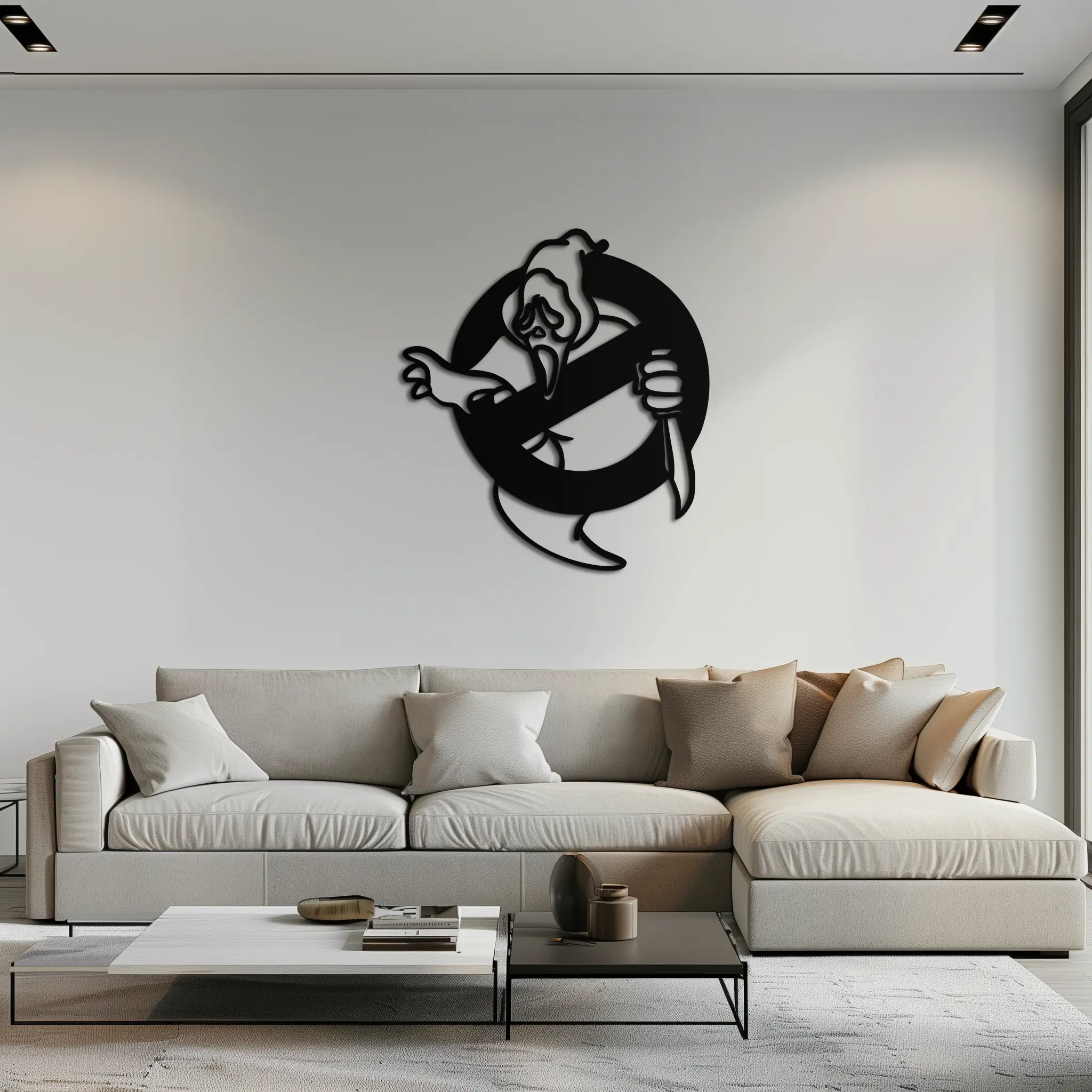 Ghost Scream Inspired Metal Wall Art – Horror Comedy Themed Home Decor Panel- KAF638 by Enova Art