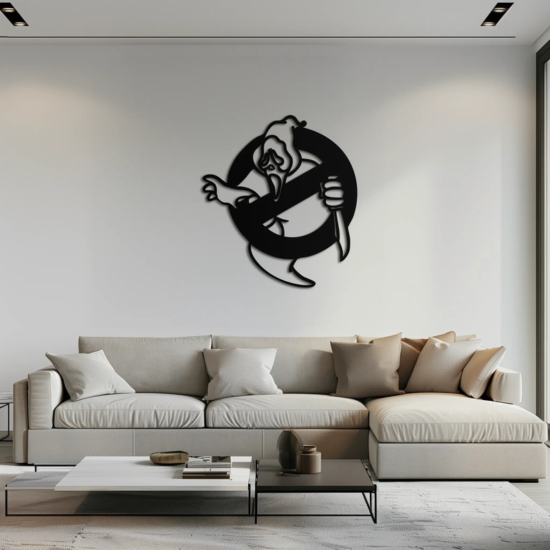 Ghost Scream Inspired Metal Wall Art – Horror Comedy Themed Home Decor Panel- KAF638 by Enova Art