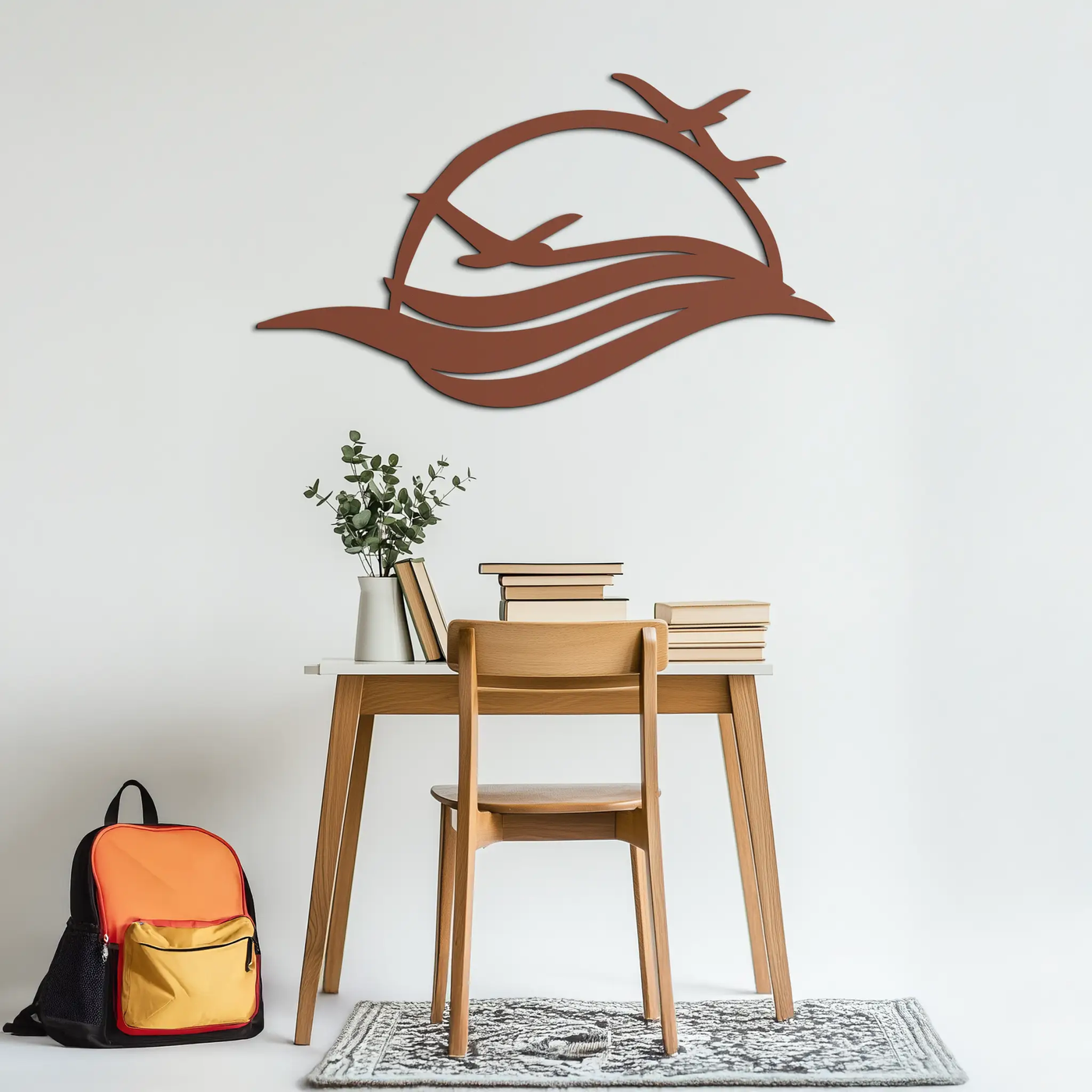Flying Birds Over Sunset Metal Wall Art – Modern Nature-Inspired Silhouette Decor - KAF644 by Enova Art