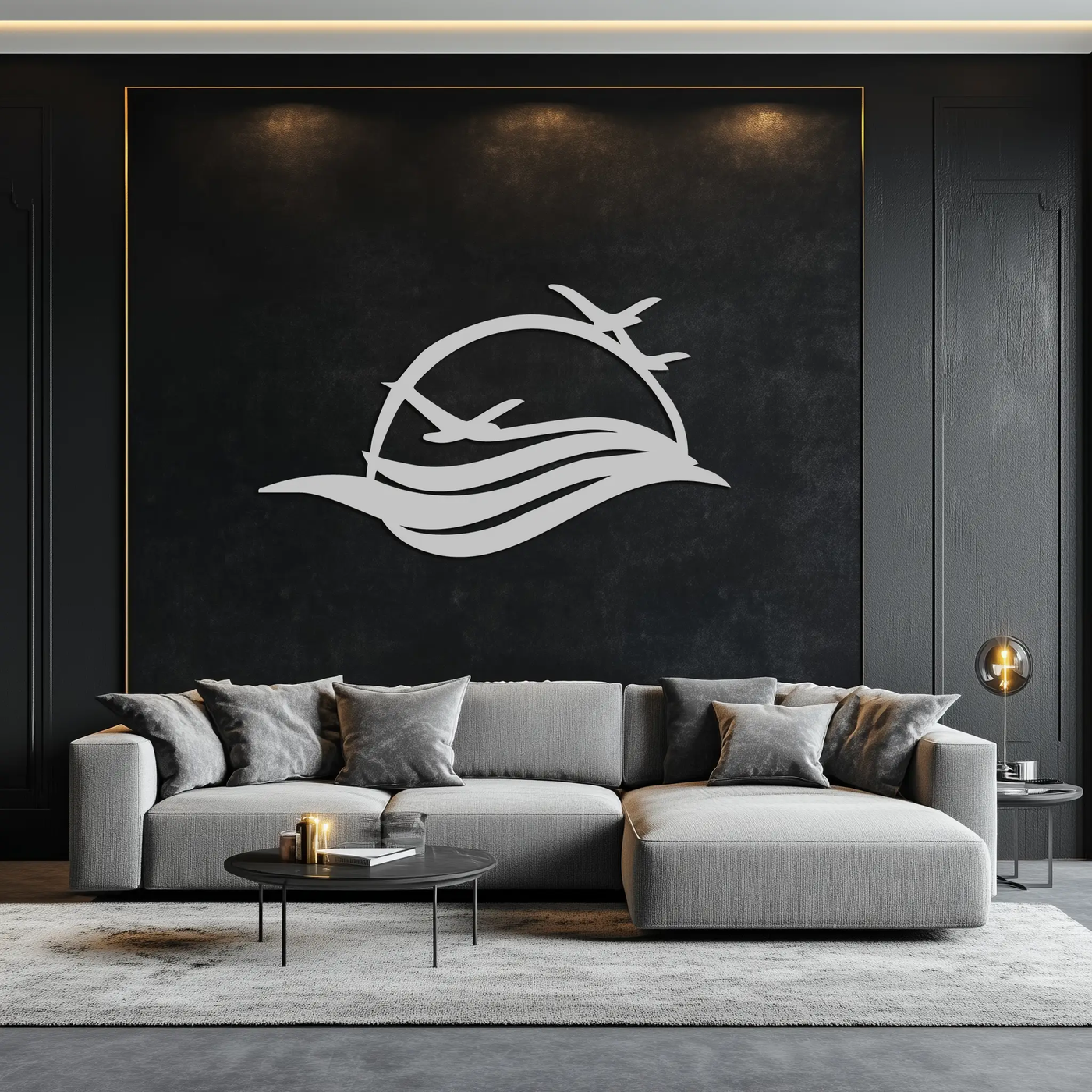 Flying Birds Over Sunset Metal Wall Art – Modern Nature-Inspired Silhouette Decor - KAF644 by Enova Art