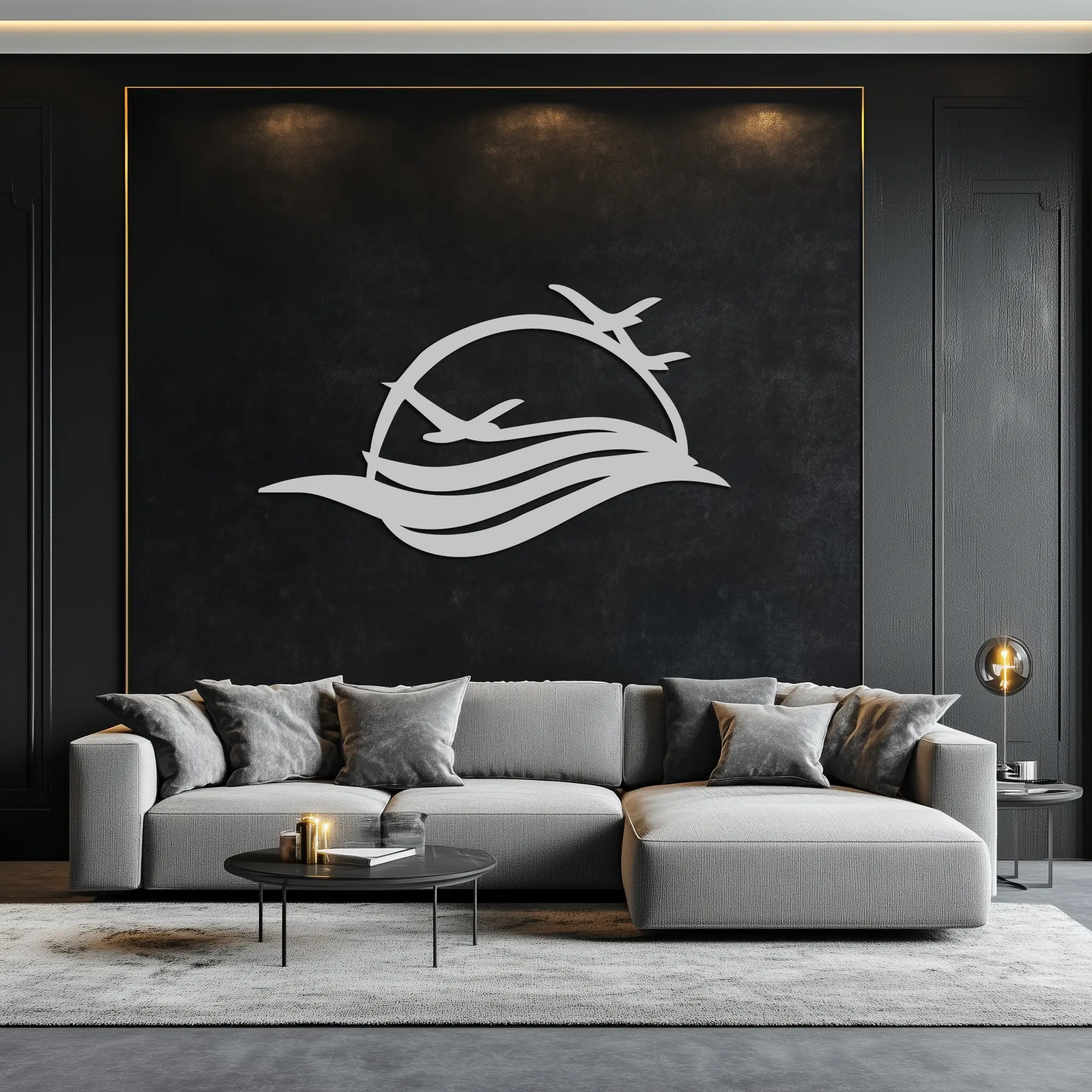 Flying Birds Over Sunset Metal Wall Art – Modern Nature-Inspired Silhouette Decor - KAF644 by Enova Art