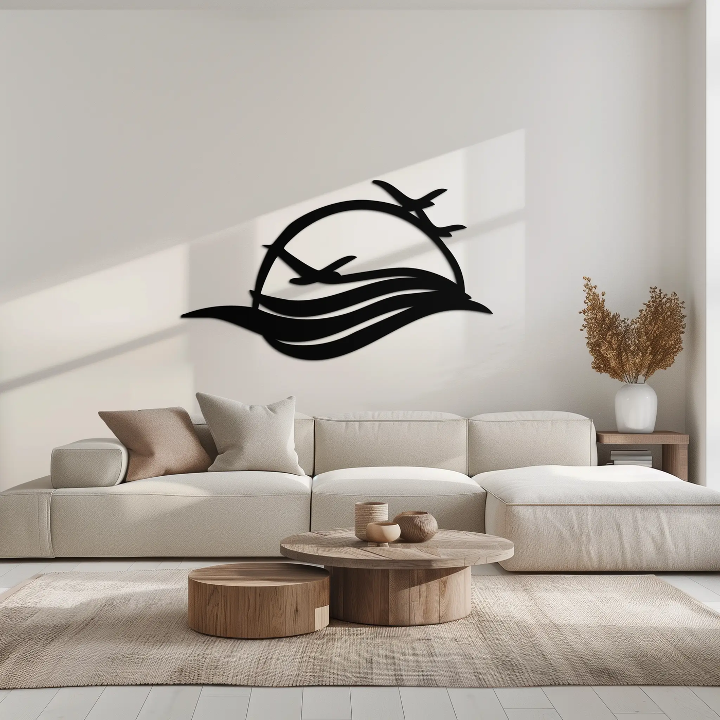 Flying Birds Over Sunset Metal Wall Art – Modern Nature-Inspired Silhouette Decor - KAF644 by Enova Art