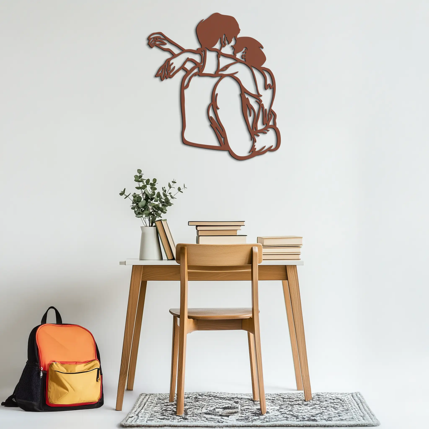 Embracing Couple Metal Wall Art – Romantic Silhouette for Modern Interiors- KAF647 by Enova Art