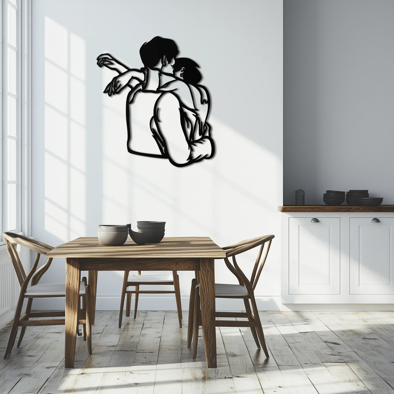 Embracing Couple Metal Wall Art – Romantic Silhouette for Modern Interiors- KAF647 by Enova Art