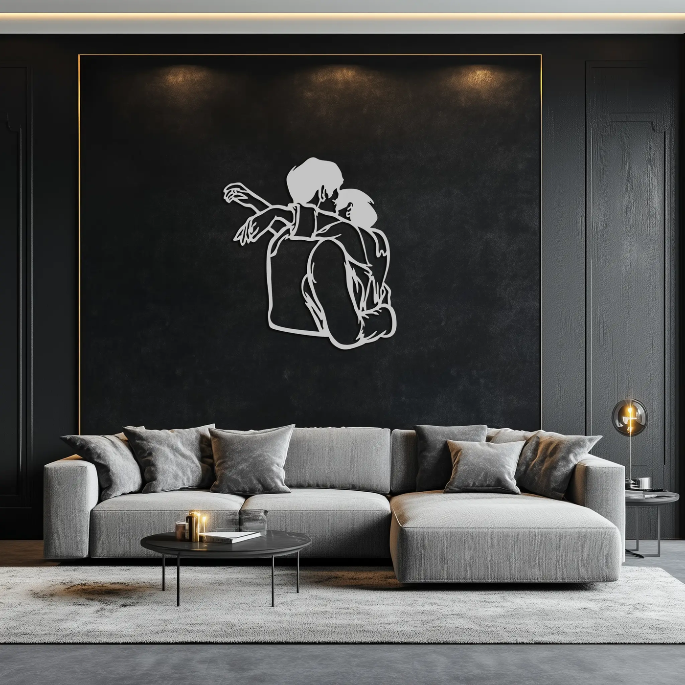 Embracing Couple Metal Wall Art – Romantic Silhouette for Modern Interiors- KAF647 by Enova Art