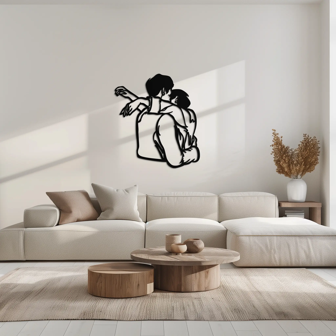 Embracing Couple Metal Wall Art – Romantic Silhouette for Modern Interiors- KAF647 by Enova Art