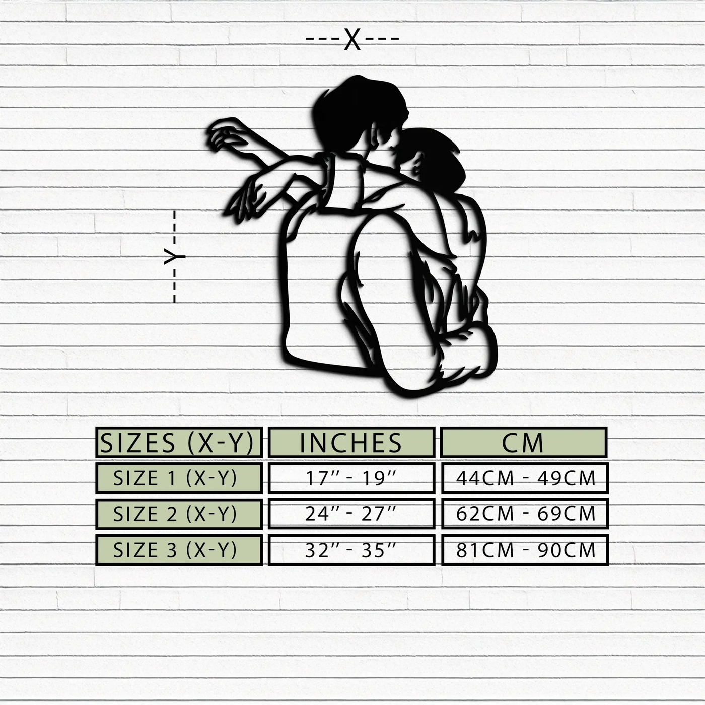 Embracing Couple Metal Wall Art – Romantic Silhouette for Modern Interiors- KAF647 by Enova Art