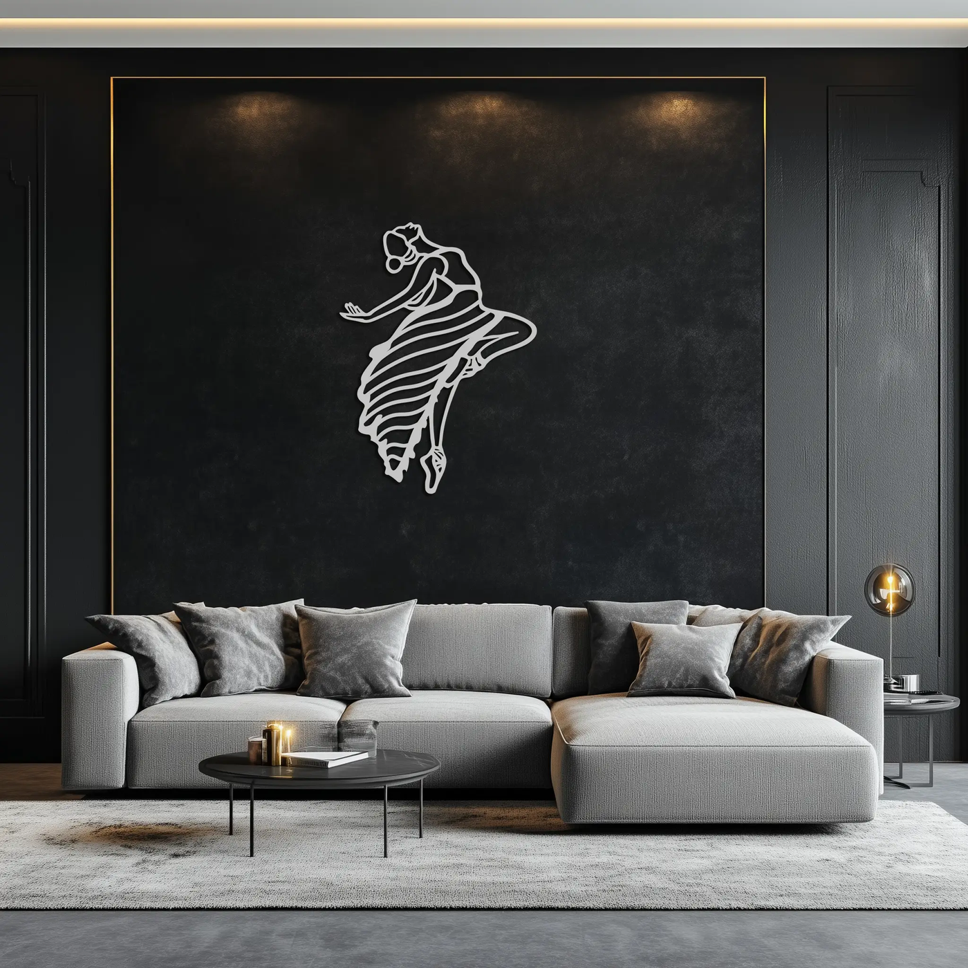 Dancing Woman Metal Wall Art – Graceful Silhouette Décor for Artistic Spaces- KAF648 by Enova Art