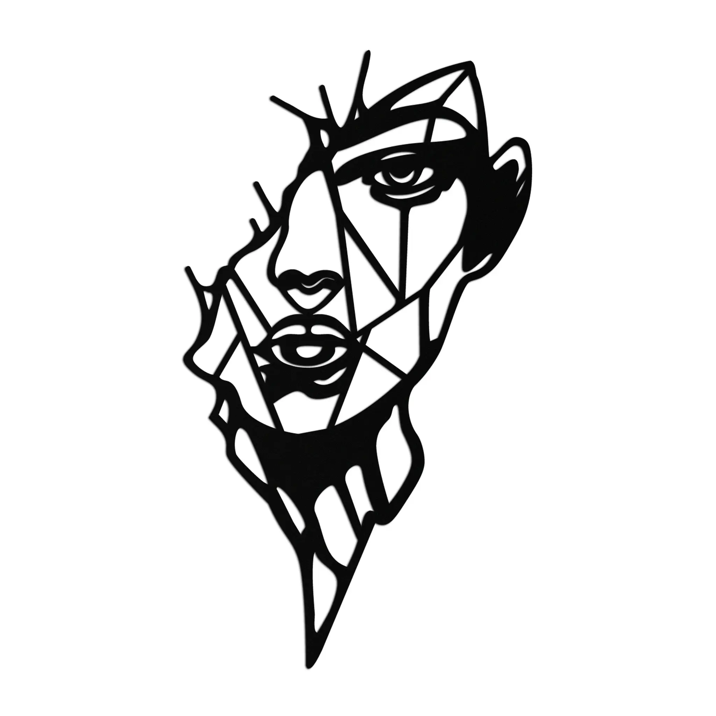 Abstract Line Art Woman Face Metal Wall Art – Modern Feminine Silhouette Decor- KAF650 by Enova Art