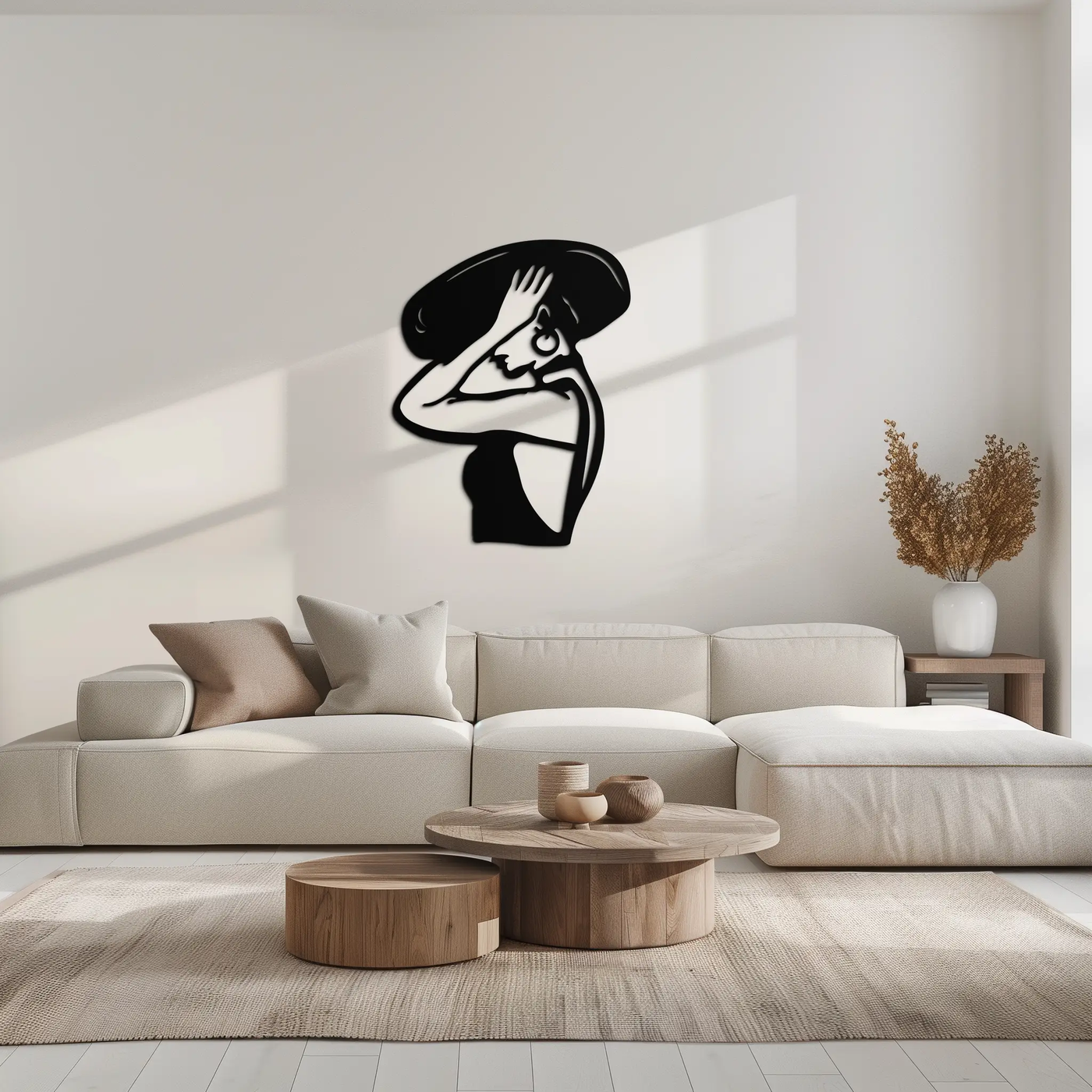 Elegant Woman with Hat Metal Wall Art – Fashion-Inspired Silhouette Décor- KAF651 by Enova Art