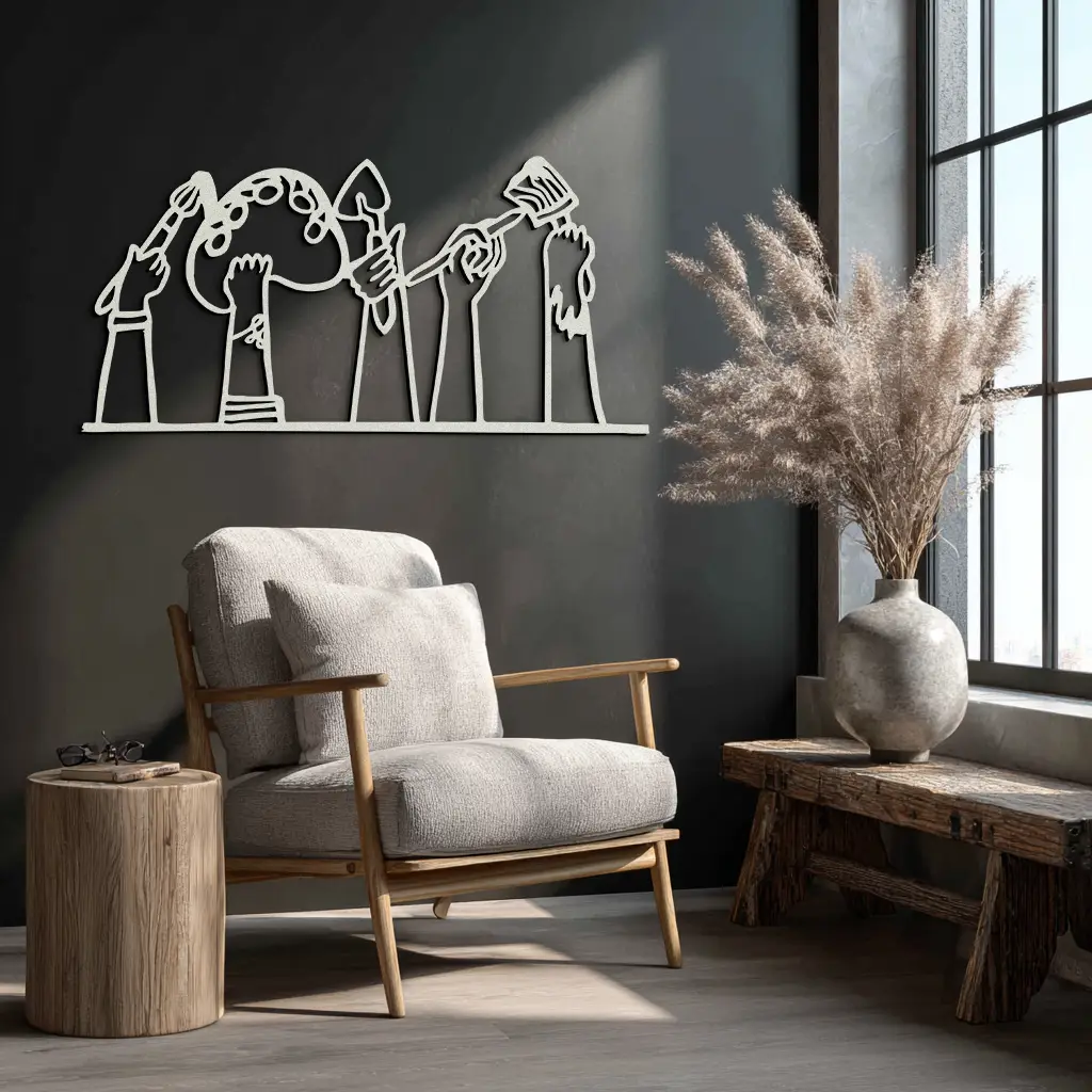 Paint Brushes Metal Wall Art – Creative Studio Decor for Artists and Art Lovers- KAF652 by Enova Art