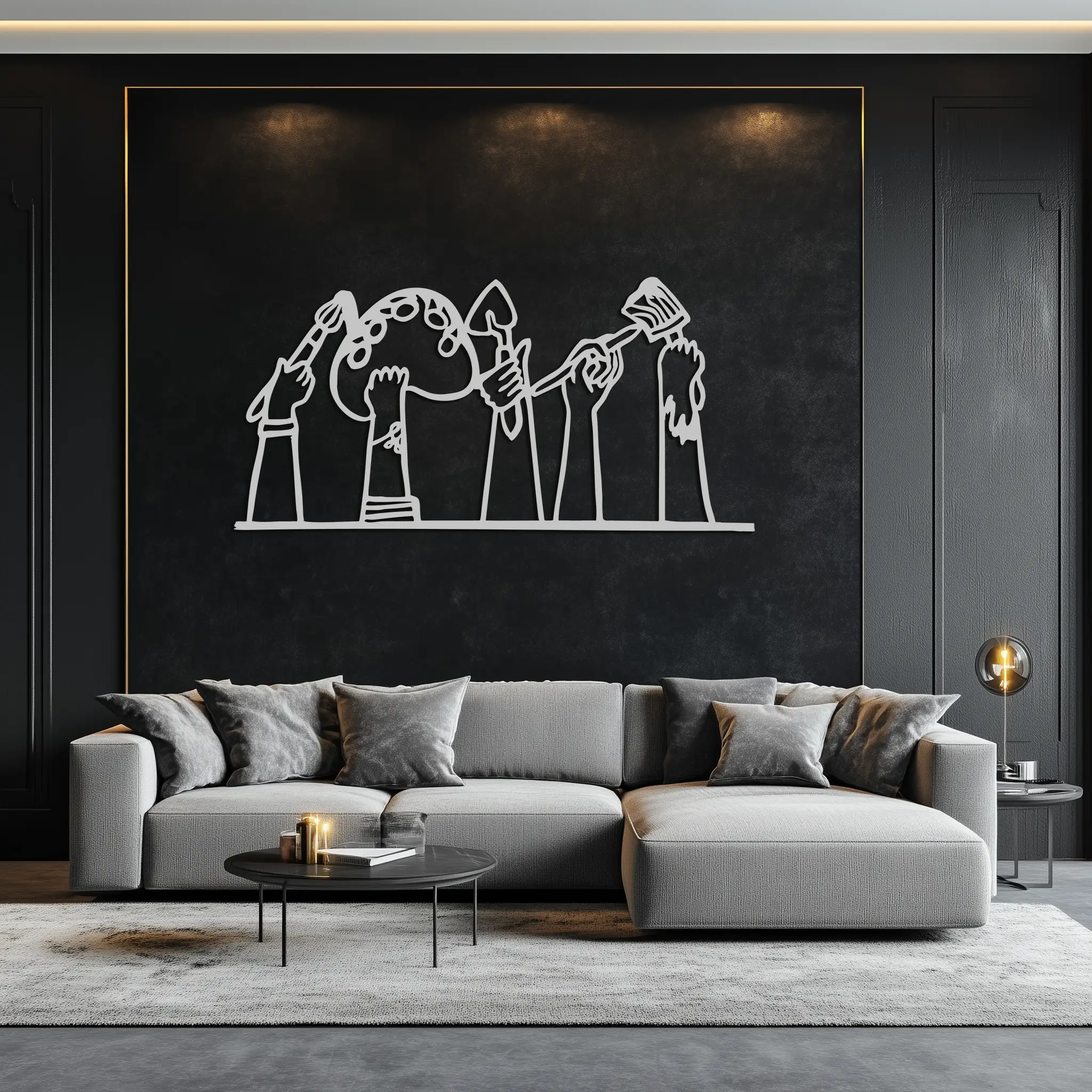 Paint Brushes Metal Wall Art – Creative Studio Decor for Artists and Art Lovers- KAF652 by Enova Art