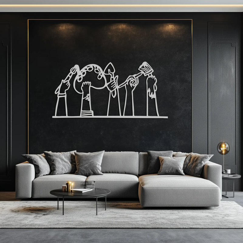 Paint Brushes Metal Wall Art – Creative Studio Decor for Artists and Art Lovers- KAF652 by Enova Art