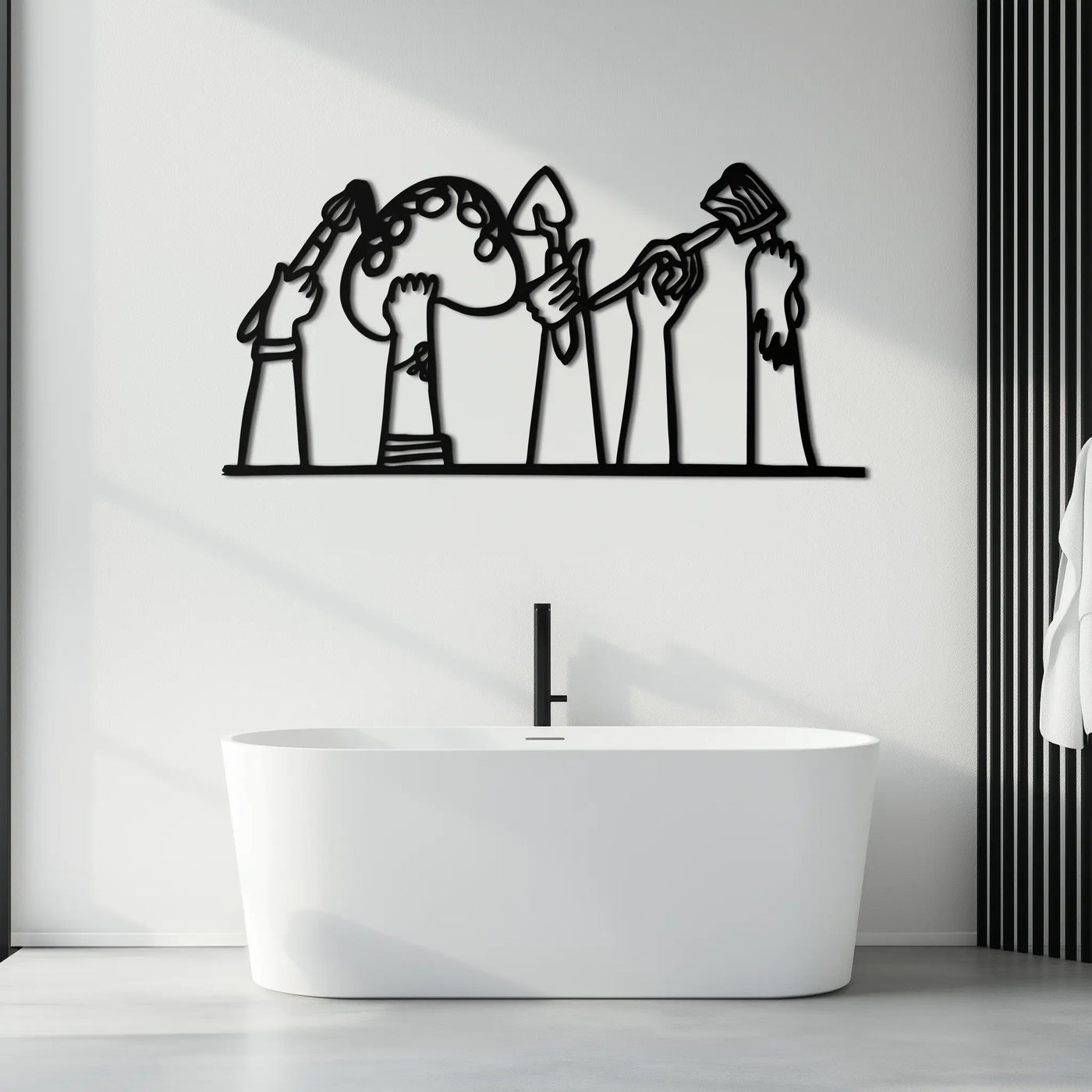 Paint Brushes Metal Wall Art – Creative Studio Decor for Artists and Art Lovers- KAF652 by Enova Art