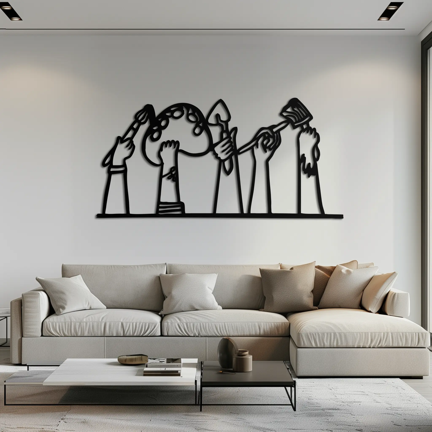 Paint Brushes Metal Wall Art – Creative Studio Decor for Artists and Art Lovers- KAF652 by Enova Art