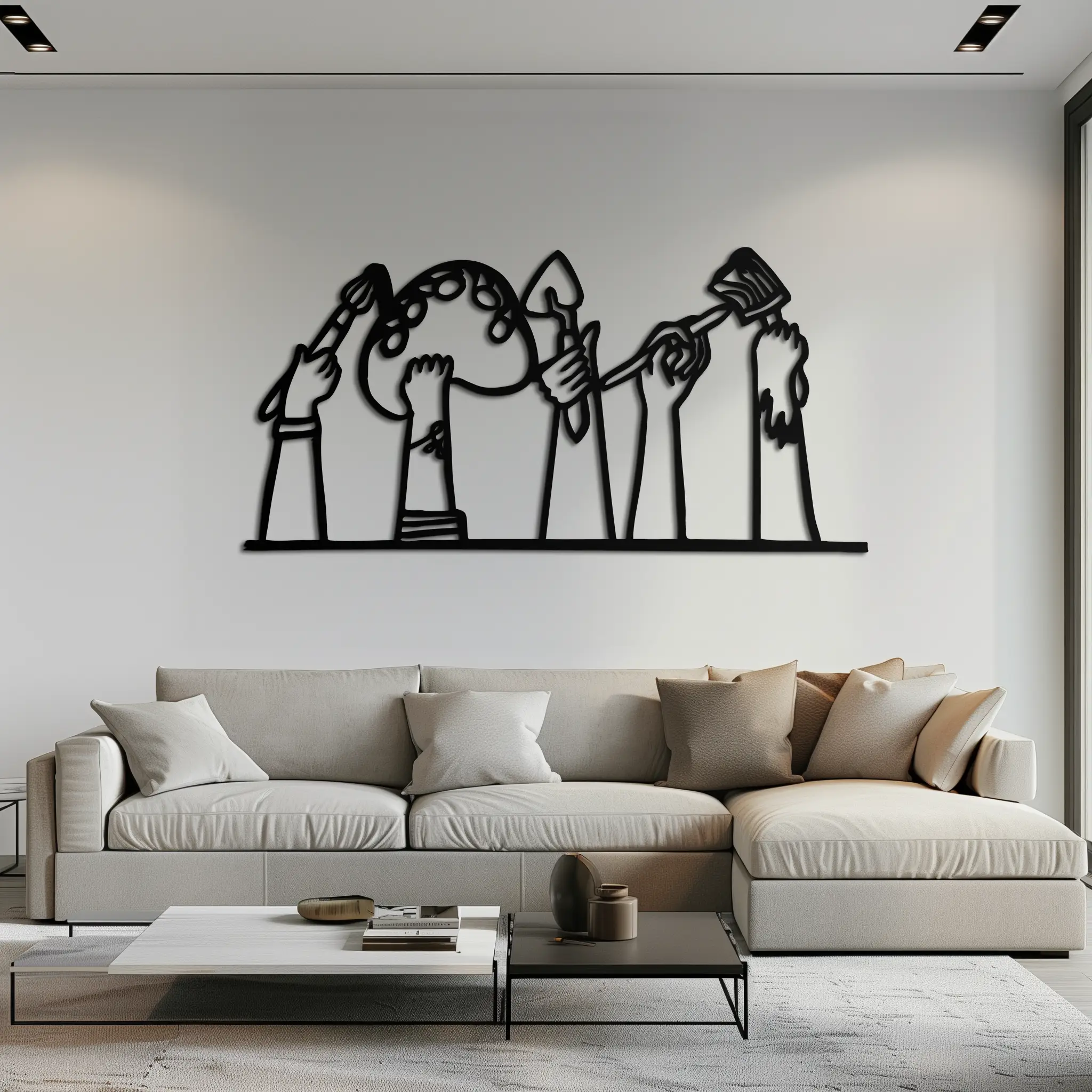 Paint Brushes Metal Wall Art – Creative Studio Decor for Artists and Art Lovers- KAF652 by Enova Art