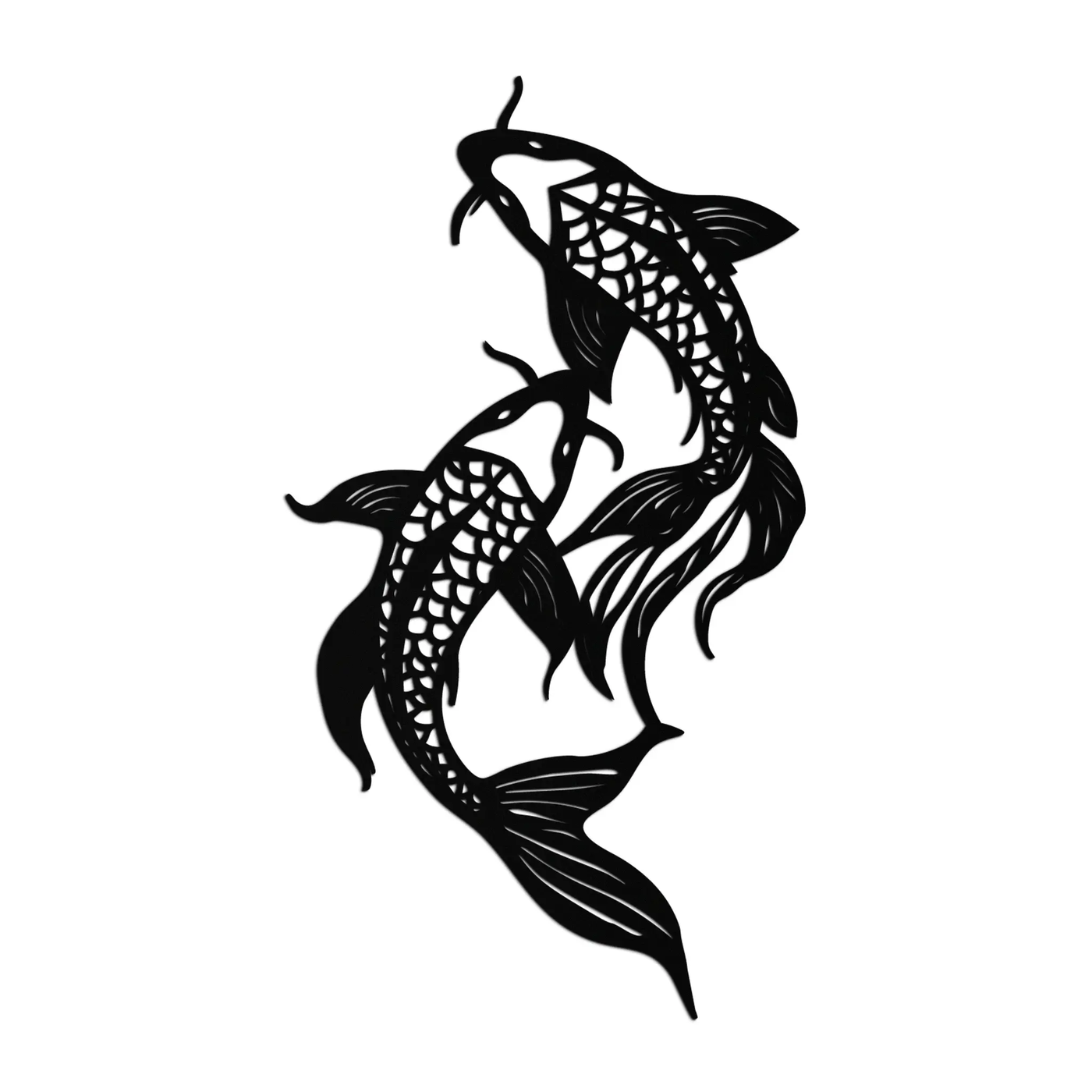 Dual Fish Metal Wall Art – Nature-Inspired Aquatic Silhouette for Modern Interiors- KAF653 by Enova Art