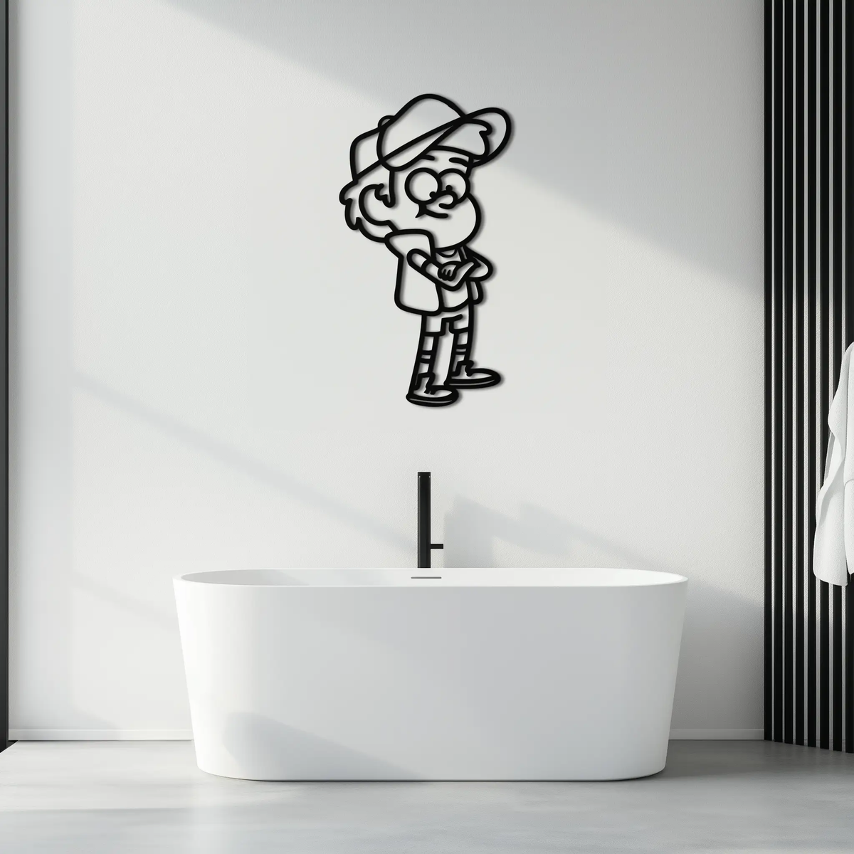 Dipper Pines Metal Wall Art – Gravity Falls-Inspired Silhouette for Fans and Collectors- KAF654 by Enova Art