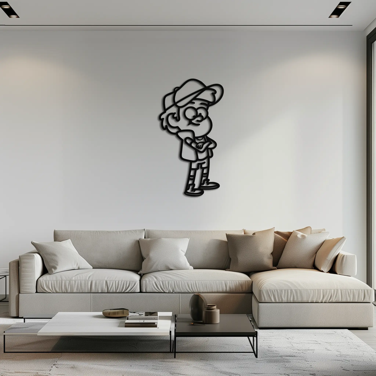 Dipper Pines Metal Wall Art – Gravity Falls-Inspired Silhouette for Fans and Collectors- KAF654 by Enova Art