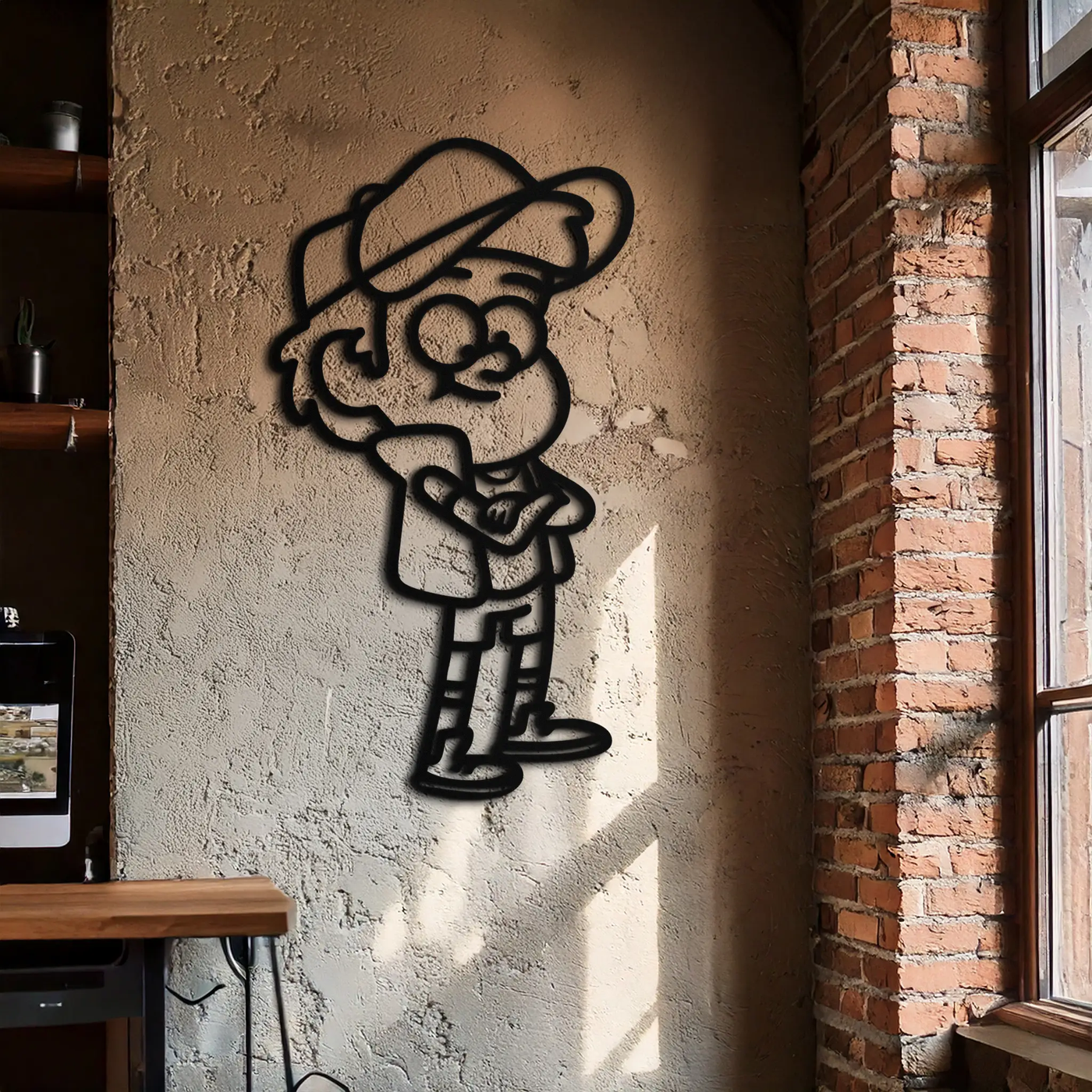 Dipper Pines Metal Wall Art – Gravity Falls-Inspired Silhouette for Fans and Collectors- KAF654 by Enova Art