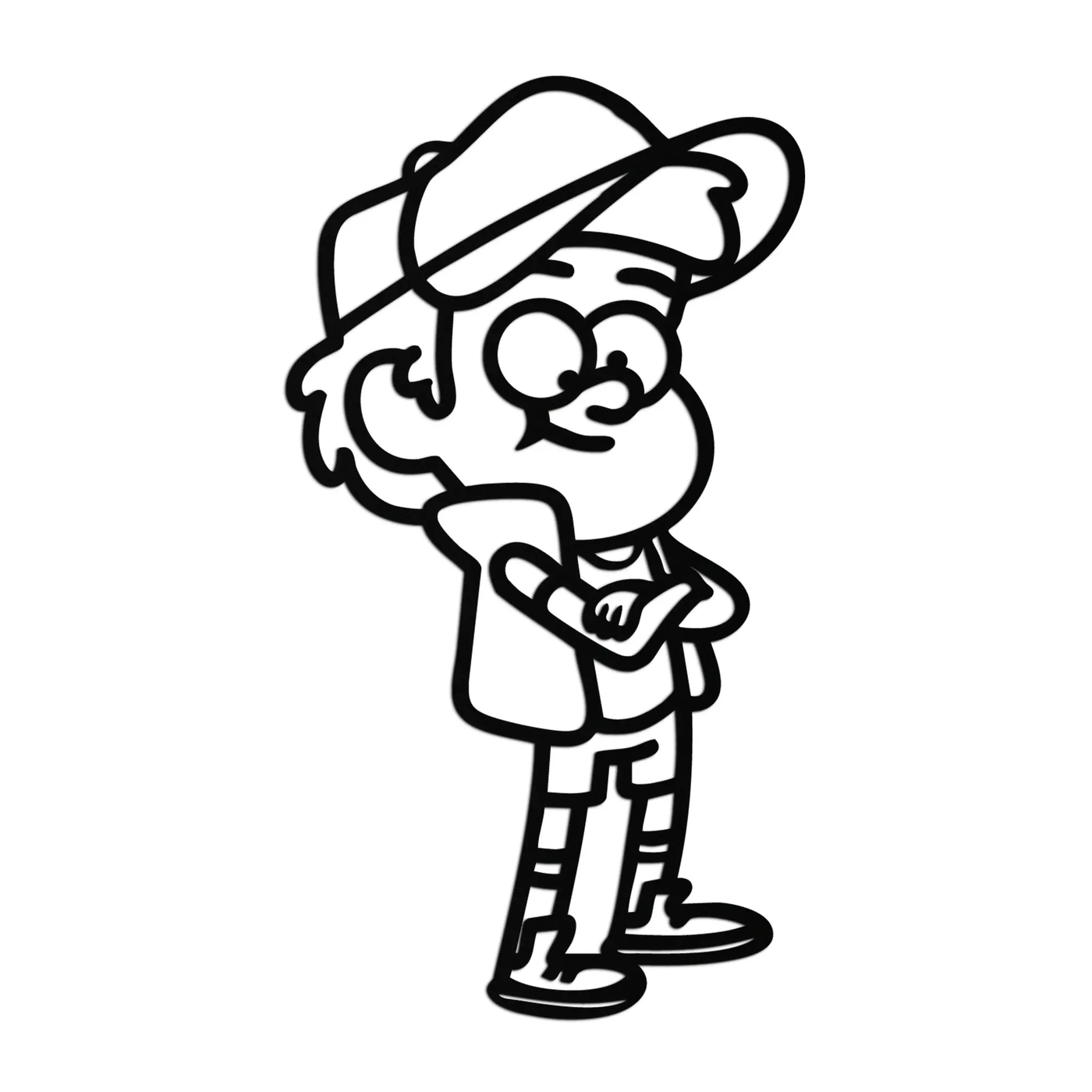 Dipper Pines Metal Wall Art – Gravity Falls-Inspired Silhouette for Fans and Collectors- KAF654 by Enova Art